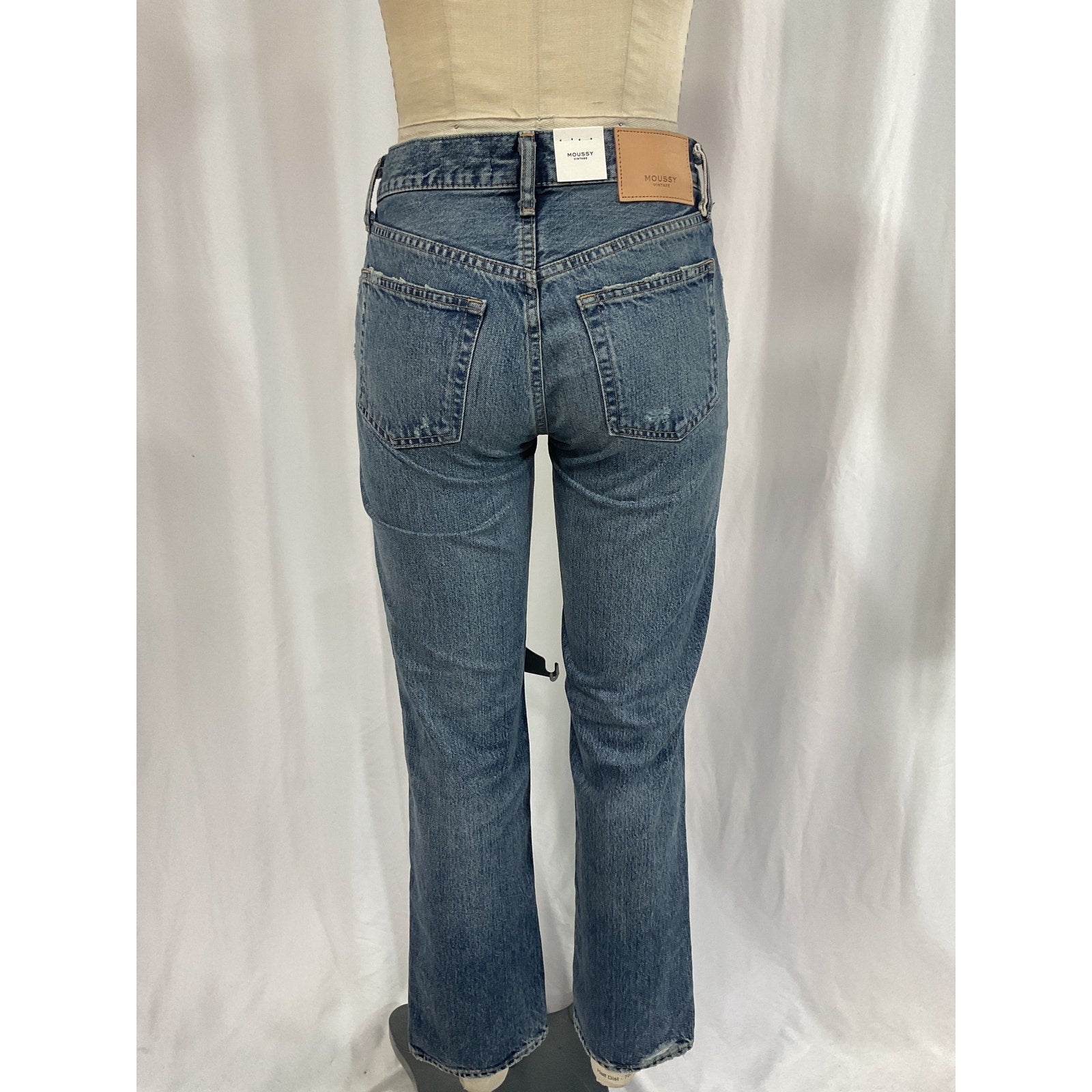Moussy 'Trigg' Blue Straight Denim Jeans Size 24 - NWT