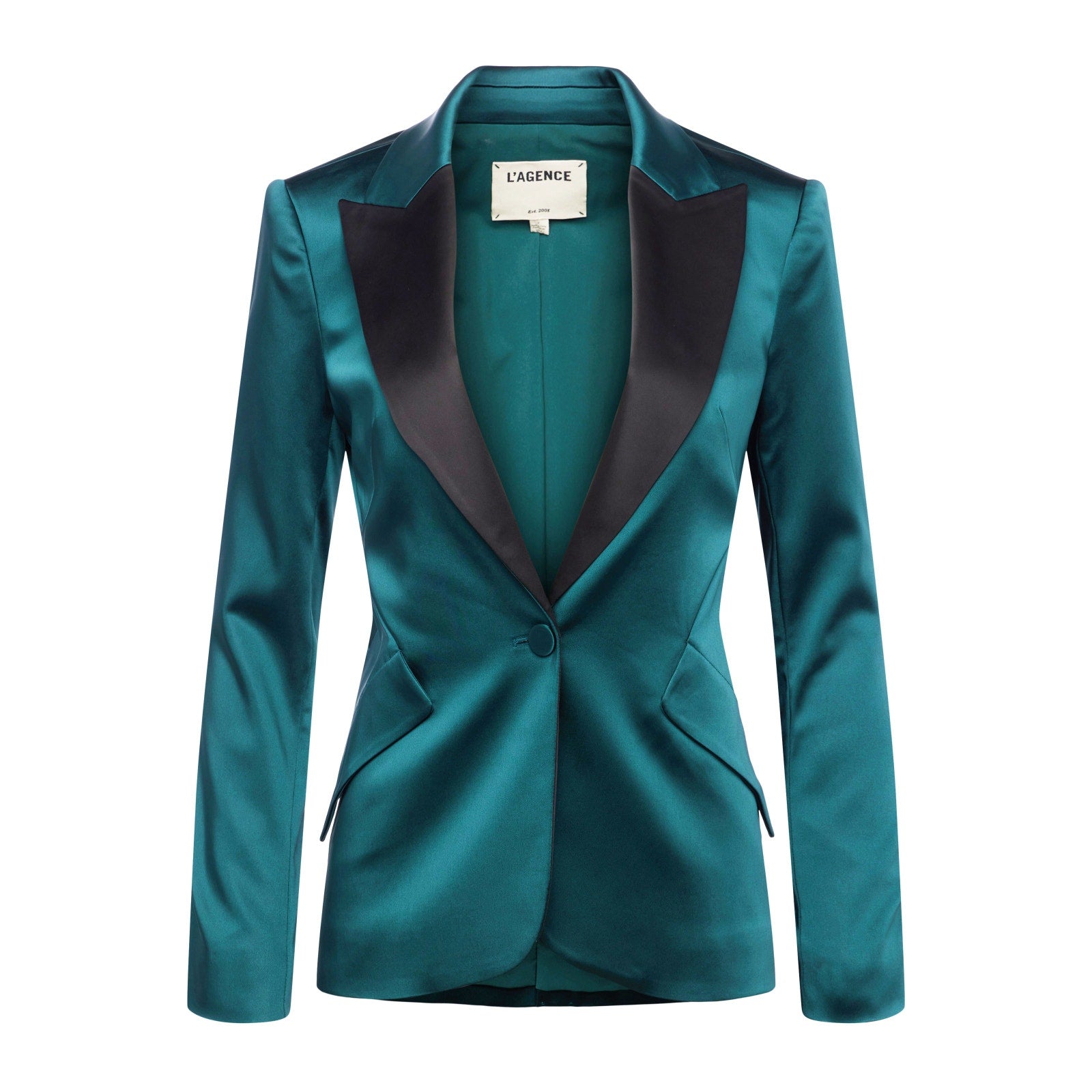 L'Agence 'Chamberlain' Green Acetate Blazer Size 2