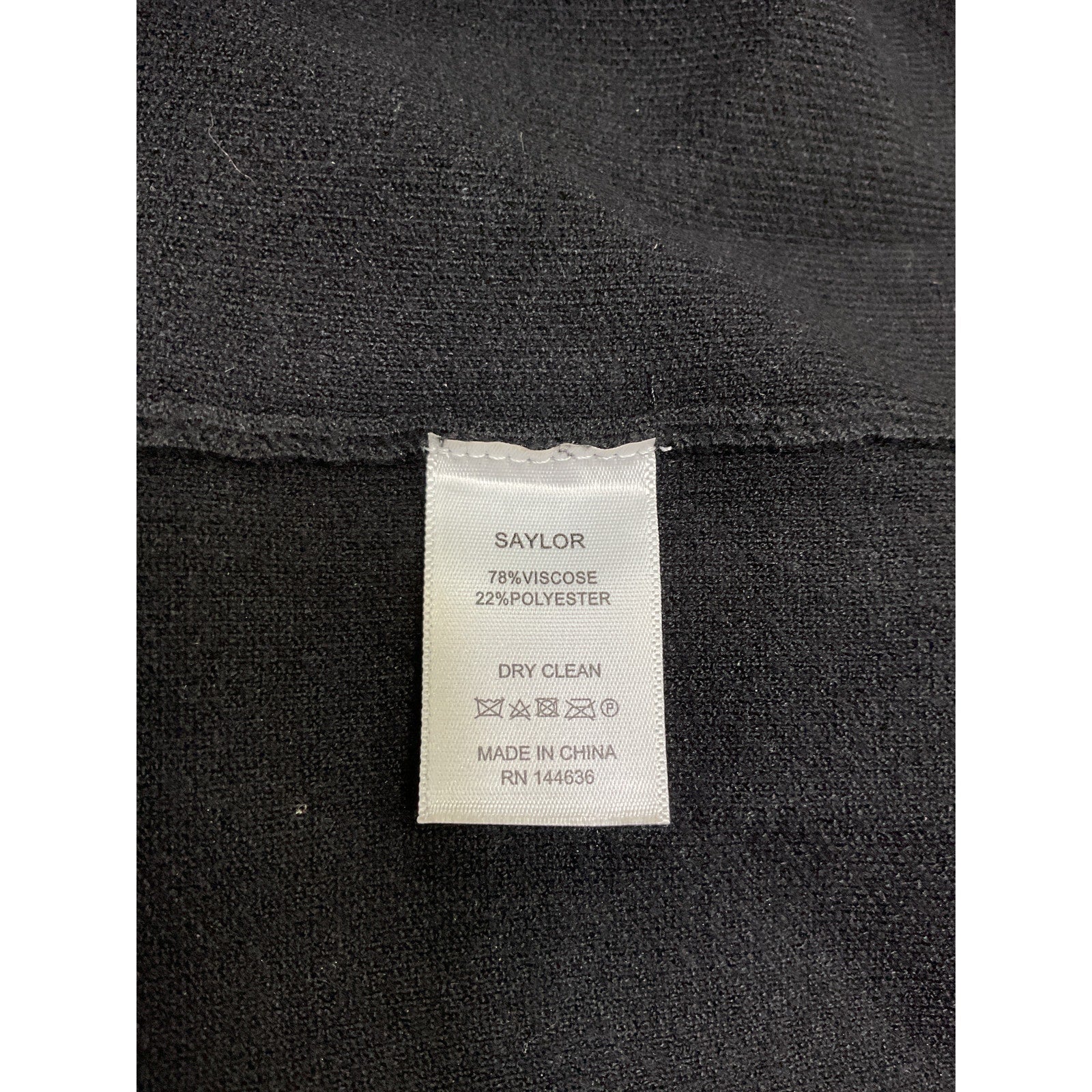 Saylor 'Reid' Black Viscose Mini Dress Size S