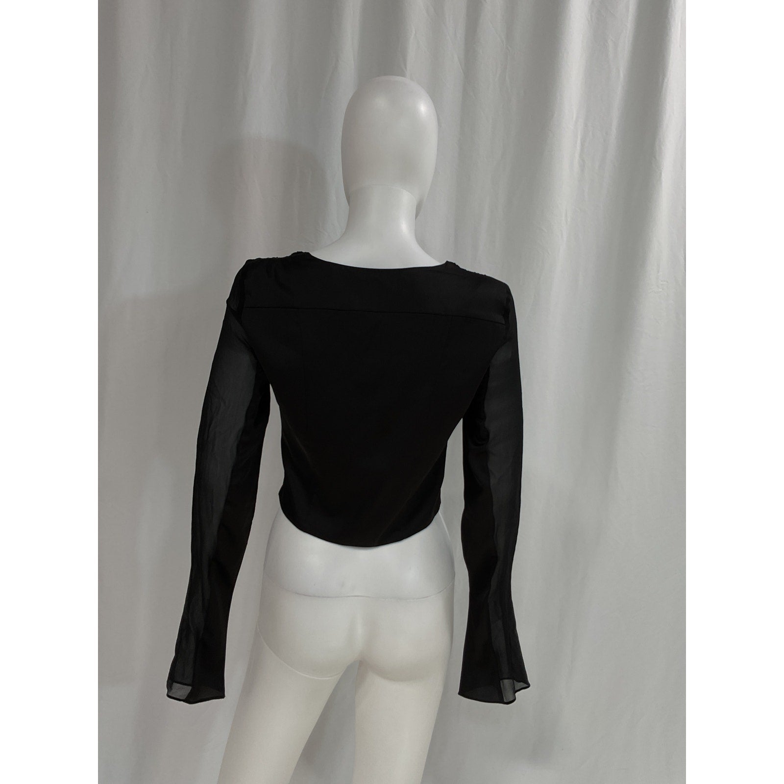 Guizio Long Sleeve Black Open Top Size M