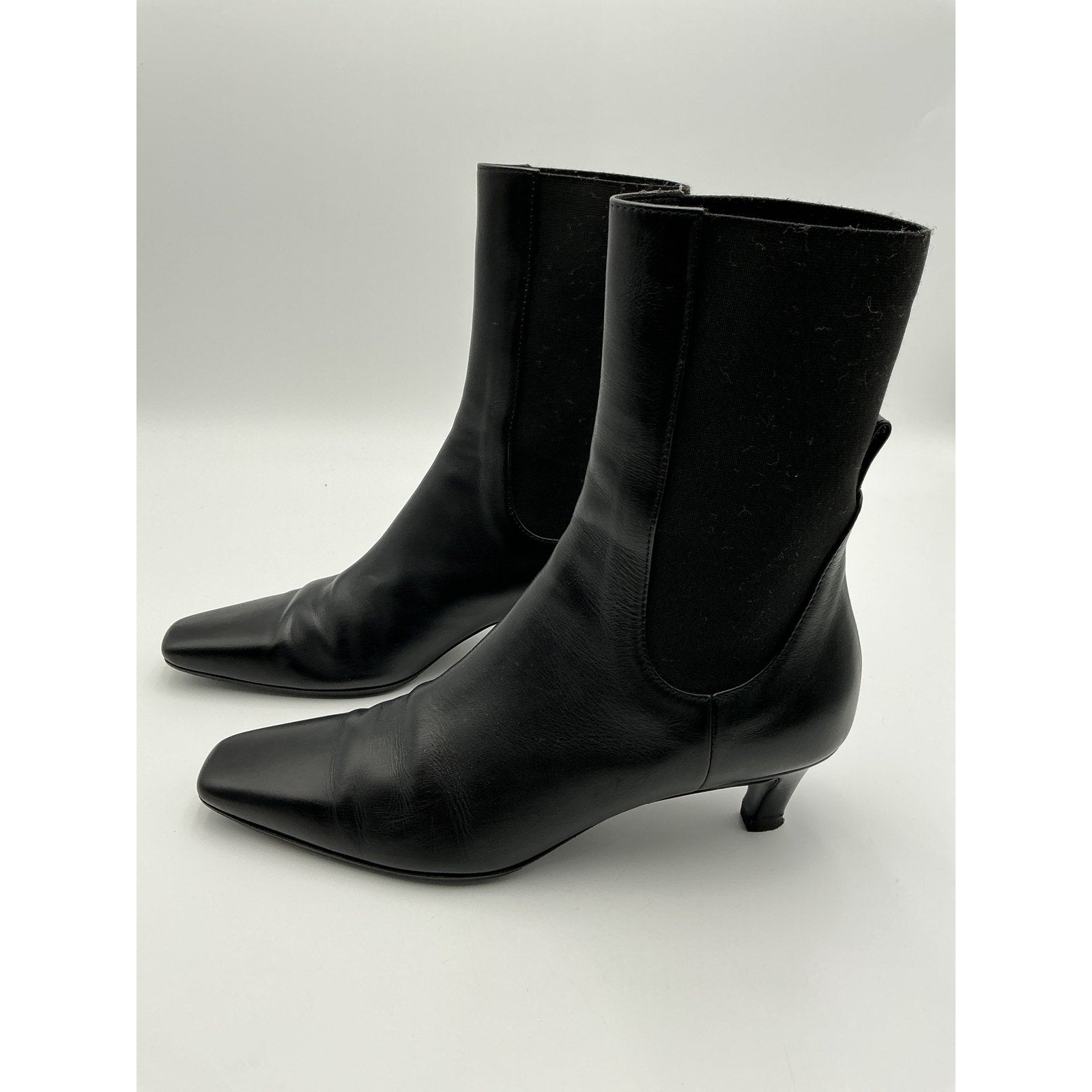 Toteme Ankle Black Leather Boots Size 8
