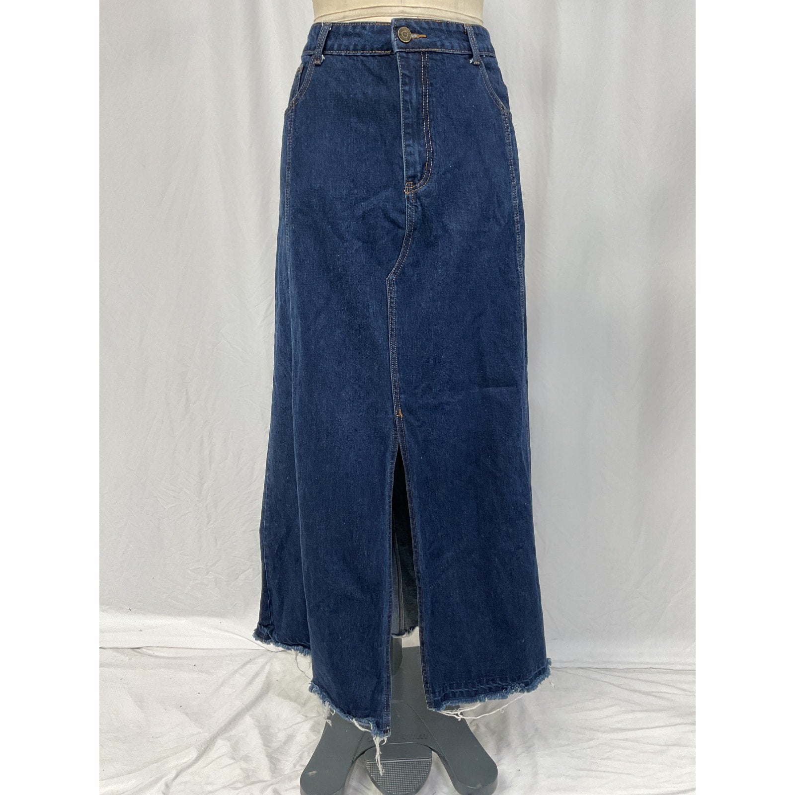 Dissh 'Lennon' Blue Cotton Maxi Skirt Size 12