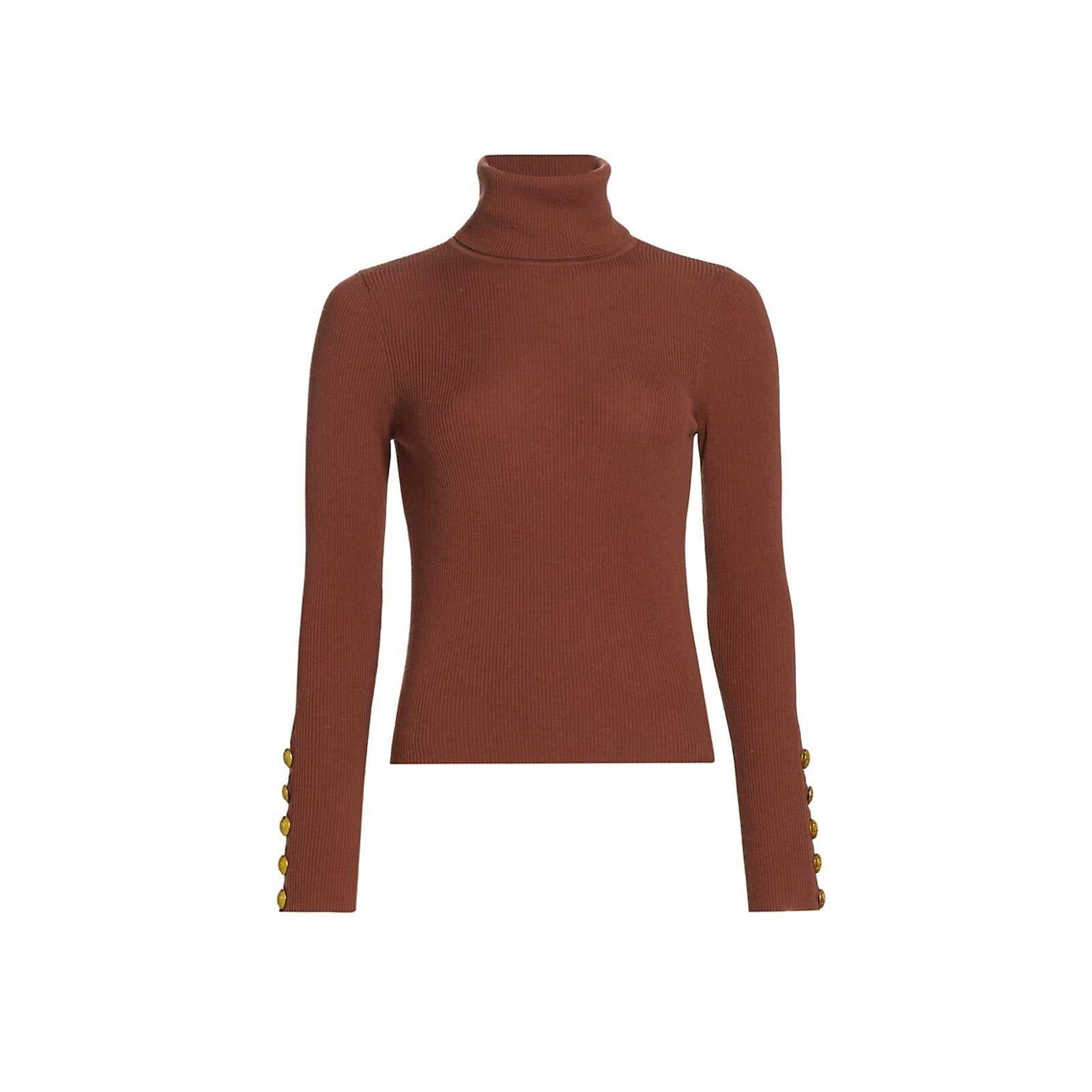 A.L.C. 'Desi' Red Merino Wool Rib-Knit Turtleneck Sweater Size S