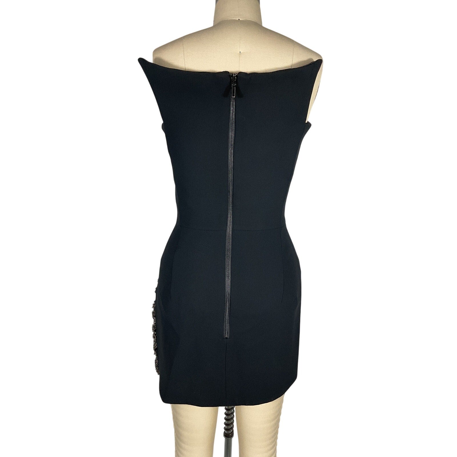 Maticevski Reveal Black Polyester Embellished Stretch-Crepe Mini Dress Size 4 / XS