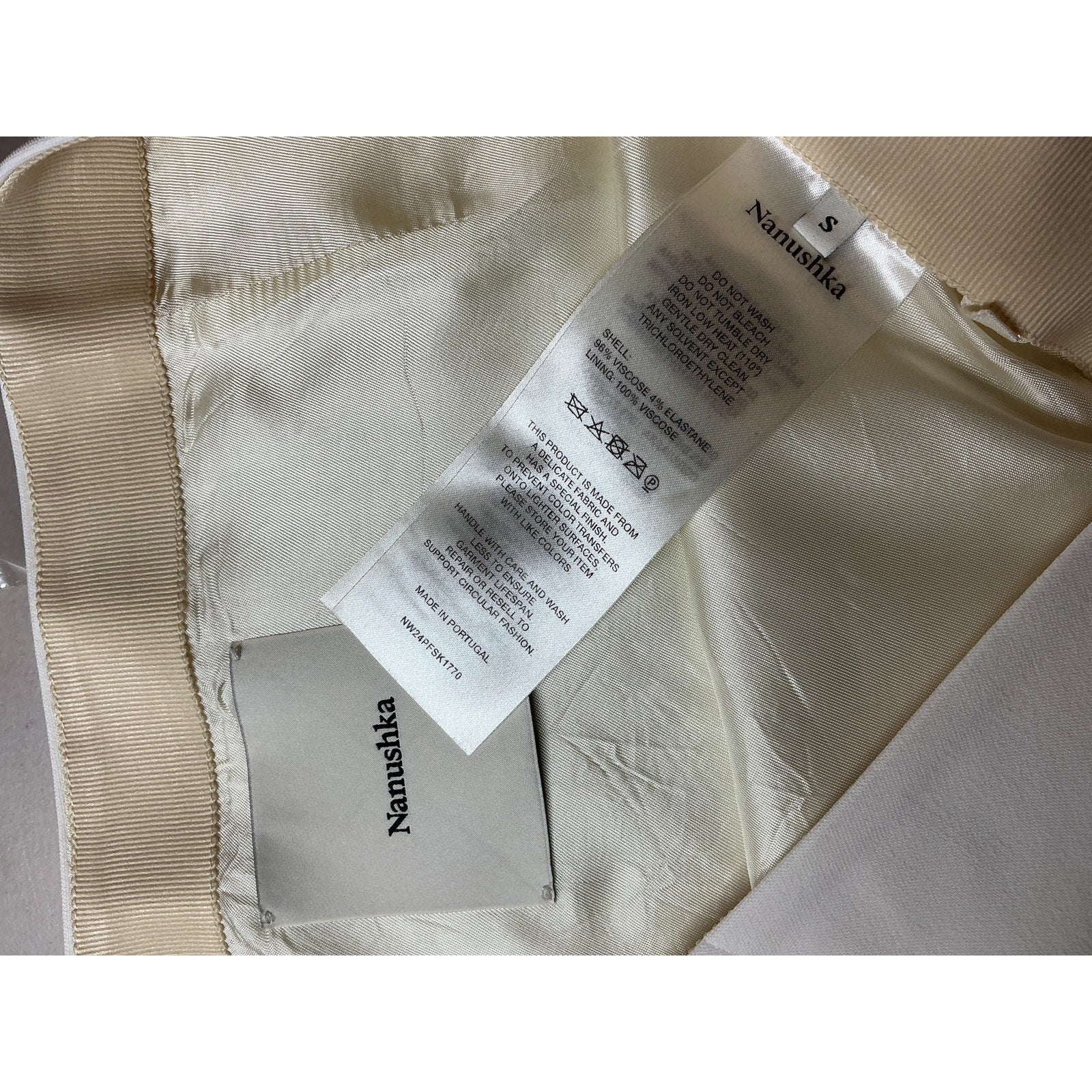 Nanushka 'Briel' Ivory Viscose Skirt Size S