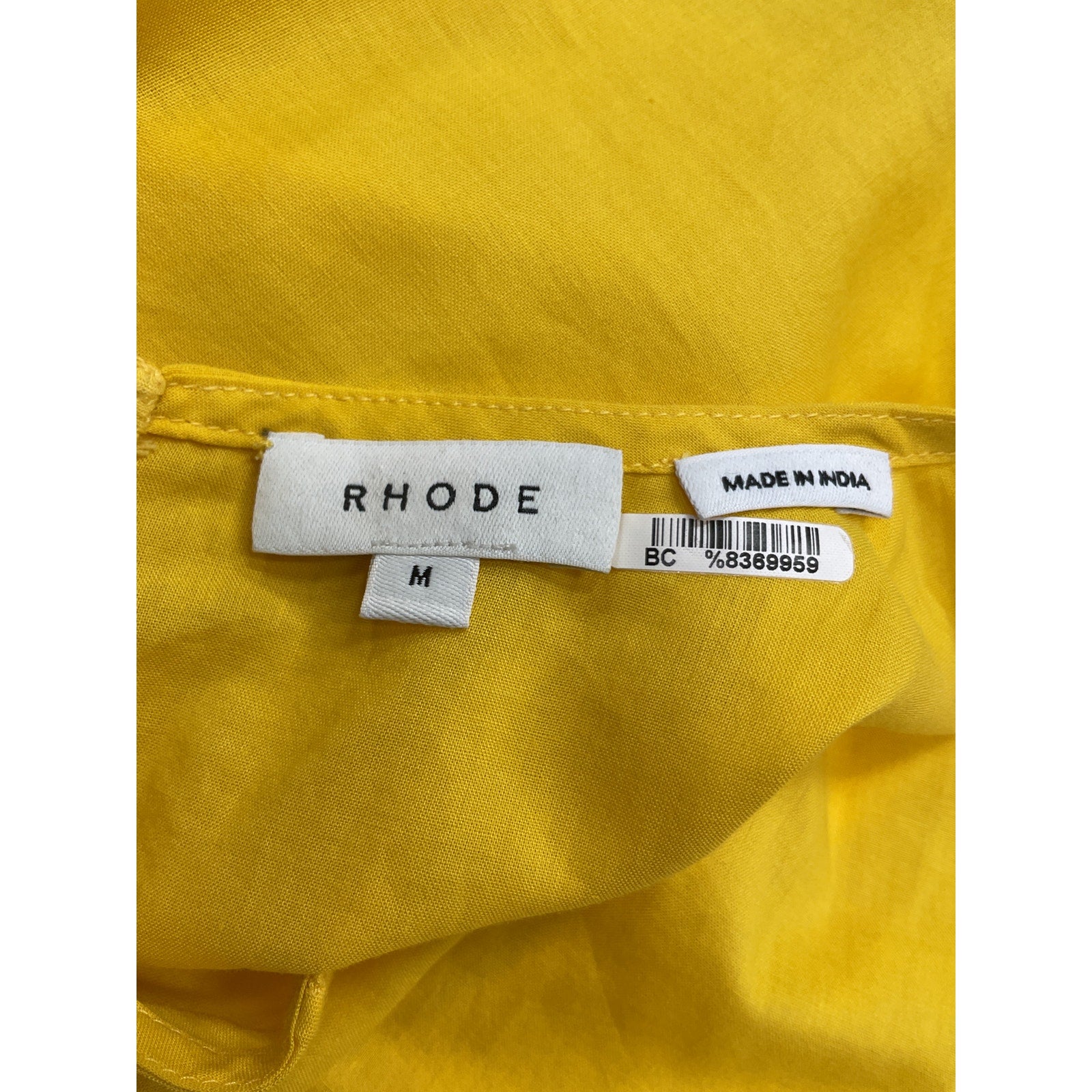 Rhode 'Pia' Yellow Puff Sleeve Dress Size M