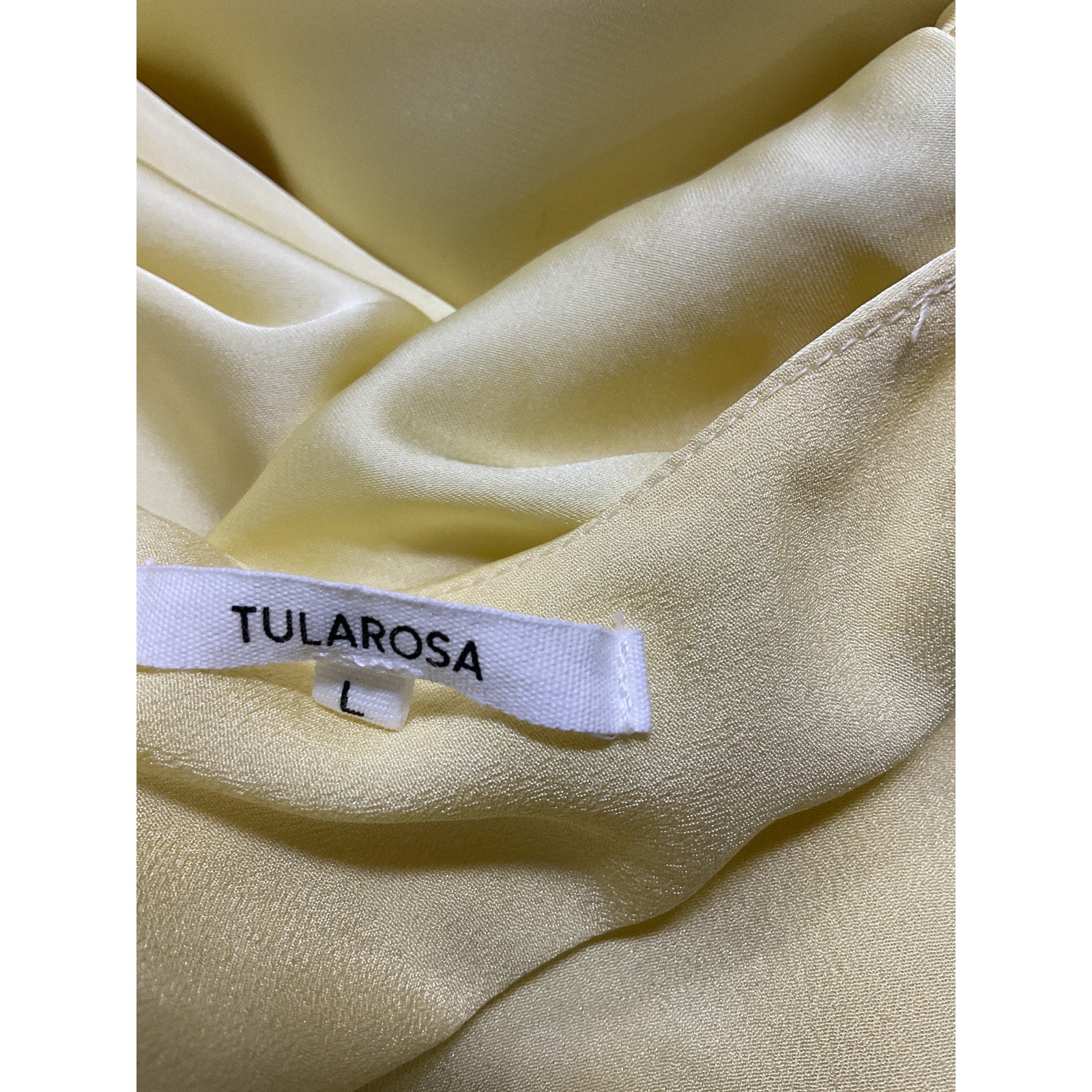 Tularosa 'Kayla' Yellow Satin Midi Dress Size L