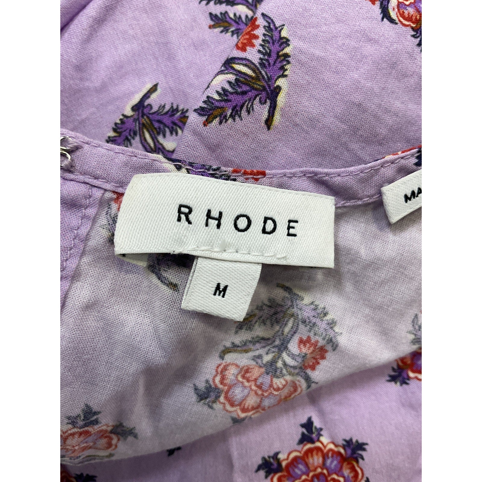 Rhode 'Ella' Purple Linen Dress Size M
