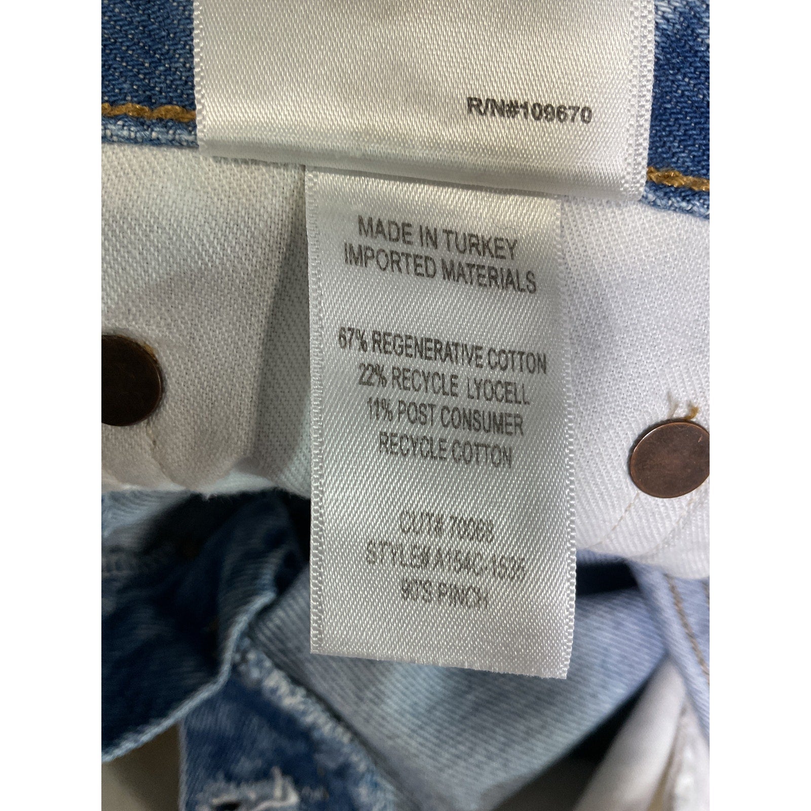 Agolde '90's' Blue Pinch Waist Straight Denim Jean Size 23