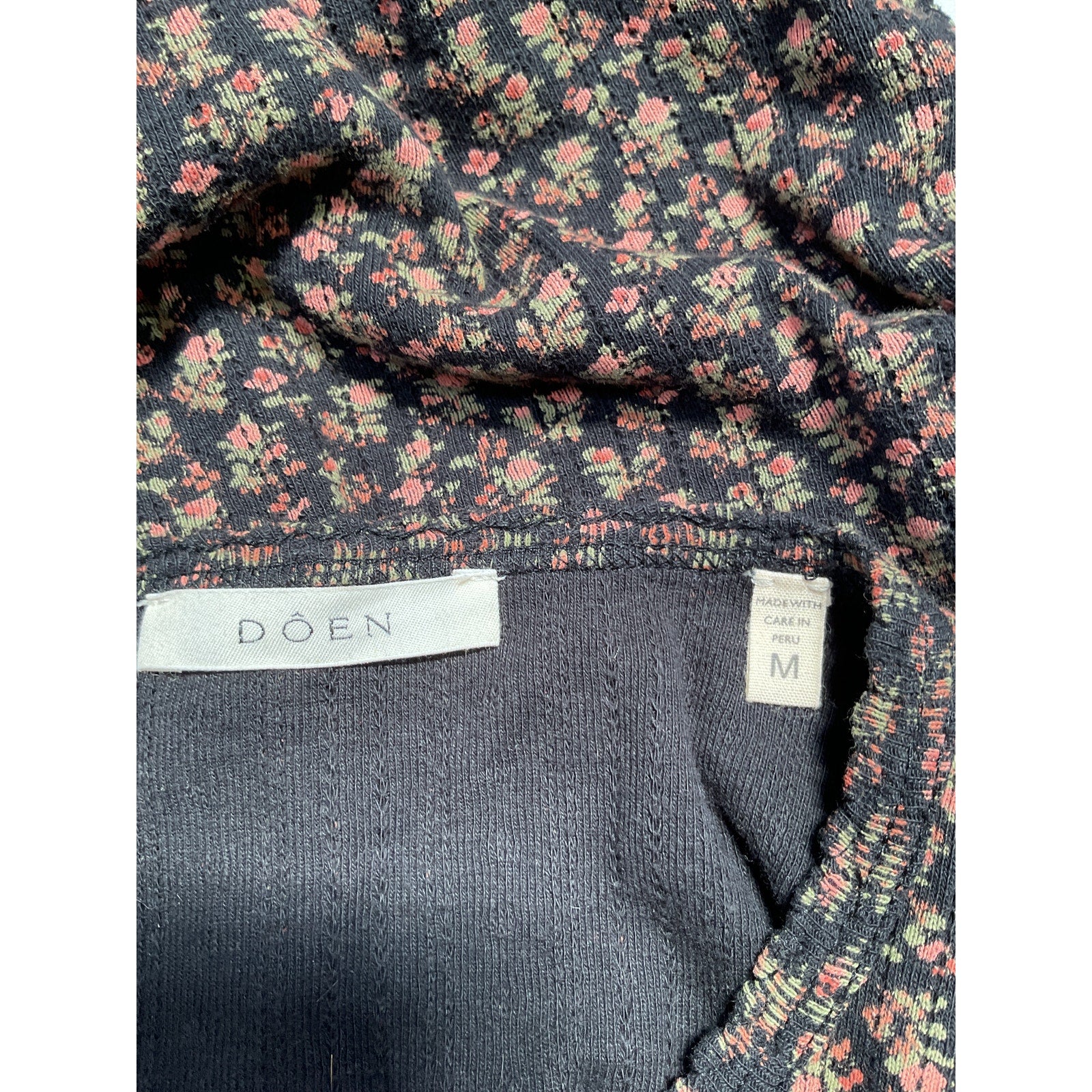 D�en 'Paola' Black Cotton Tee Size M