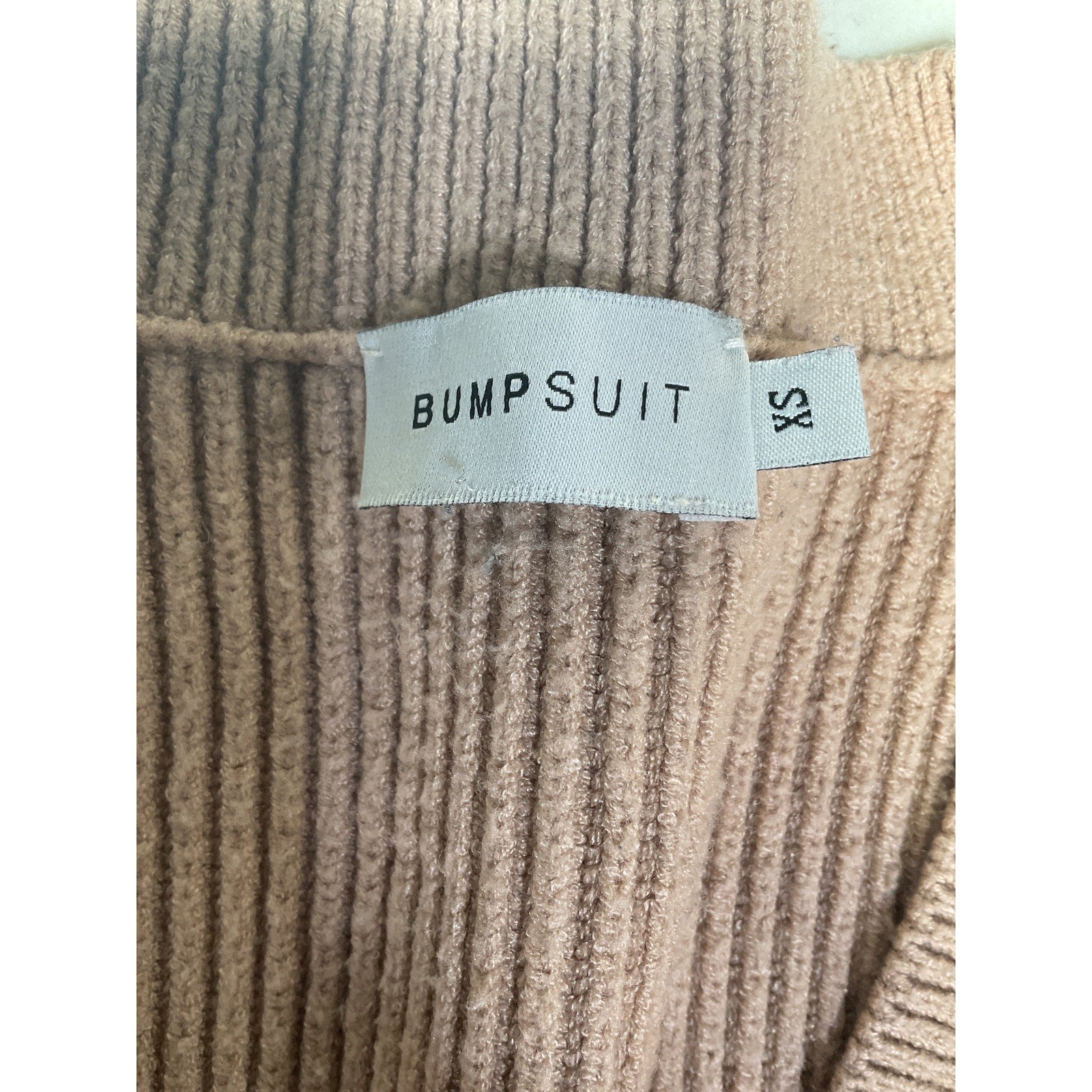 Bumpsuit Cozy Knit Brown Ribbed Cardigan Size XS