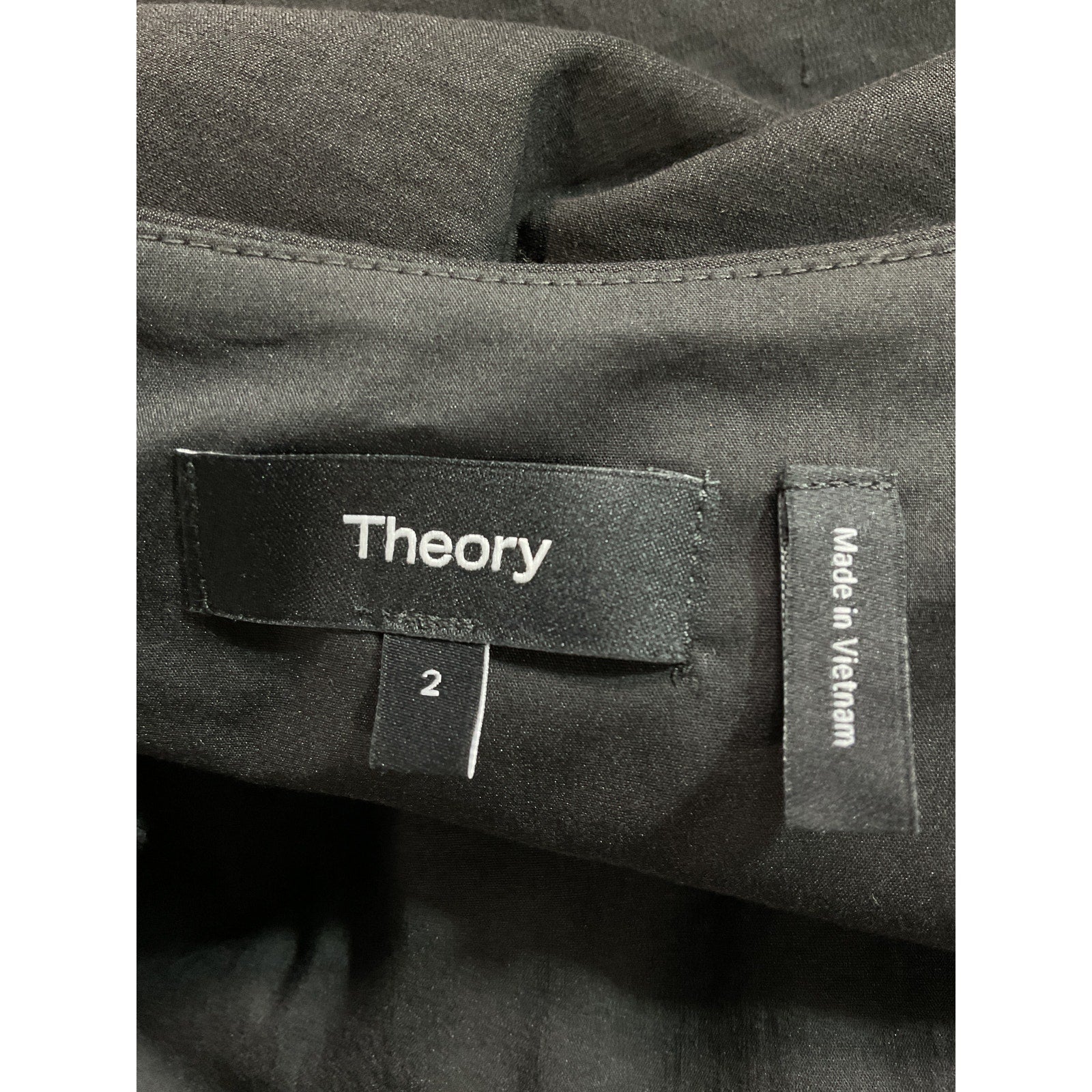 Theory 'Ballerina' Black Sleeveless Scoop Neckline Mini Dress Size 2