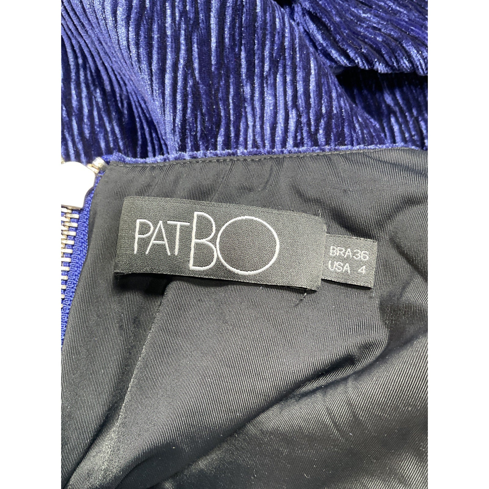 Patbo 'Textured' Purple Velvet Velour Waist Cut Out Gown Size 4