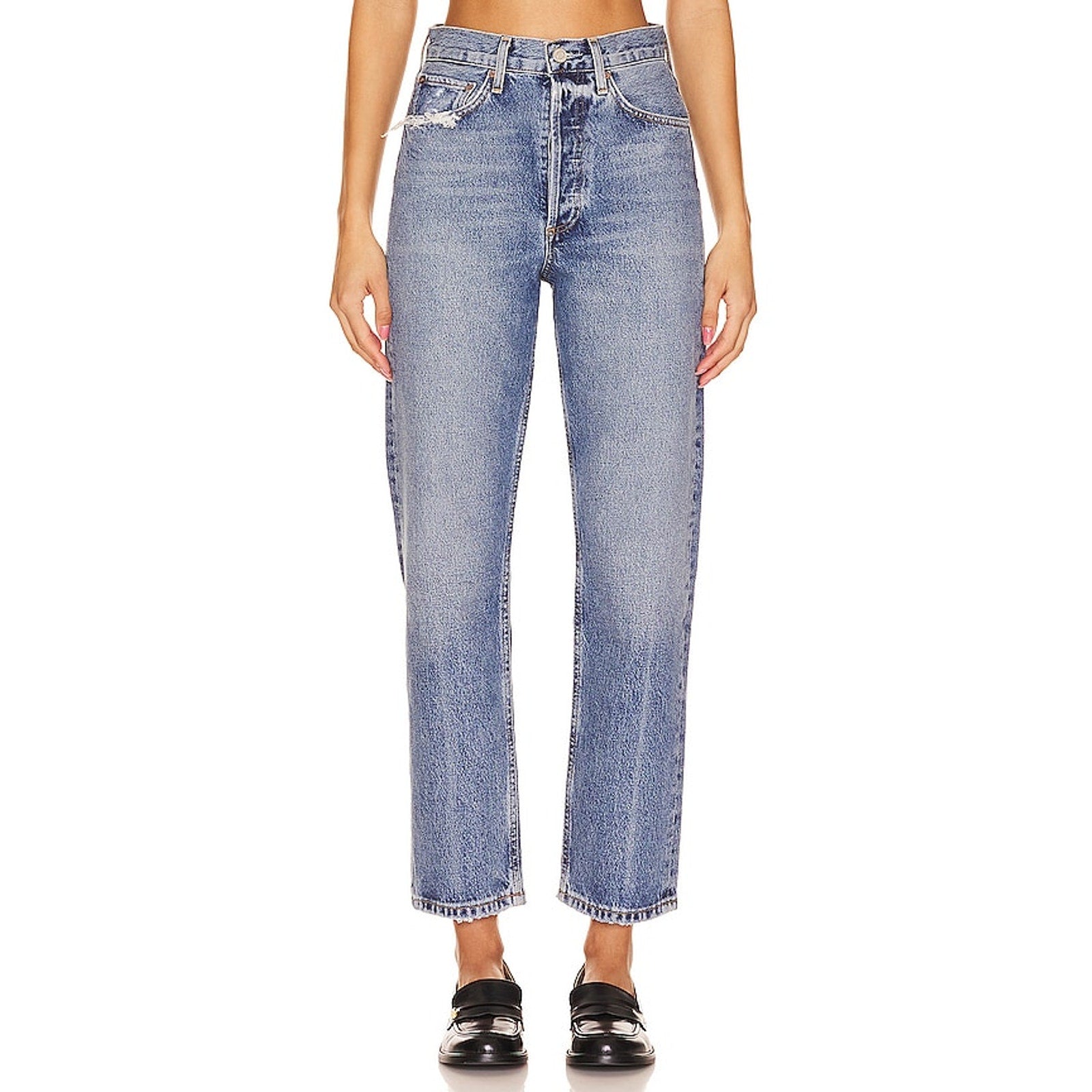 Agolde '90'S' Blue Cotton Crop Denim Jean Size 25