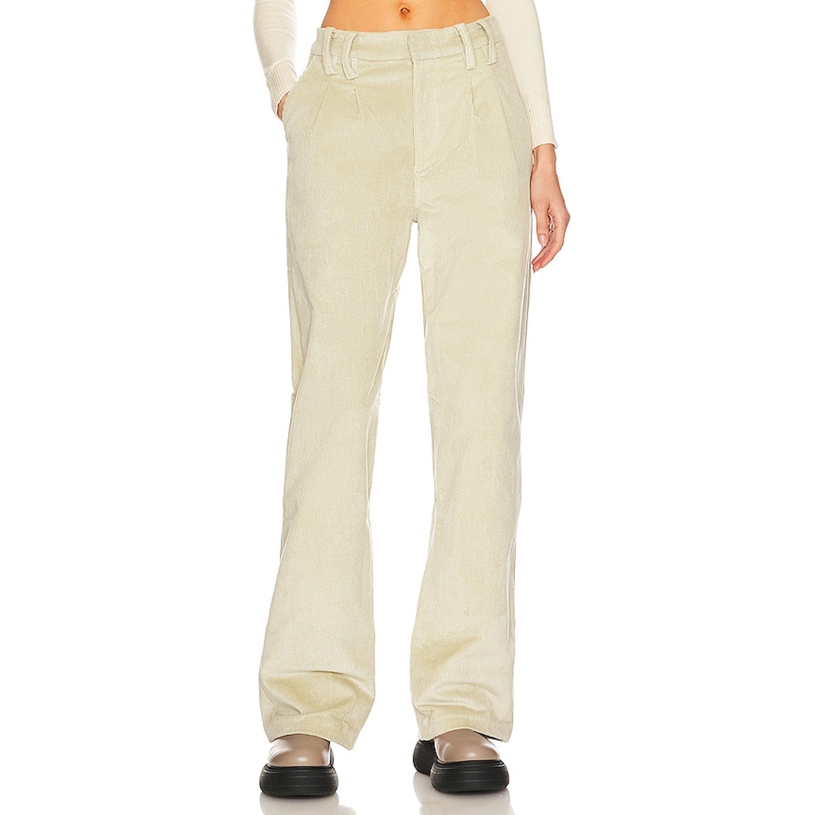 Sprwmn Straight Leg White Cotton Trouser Size 29