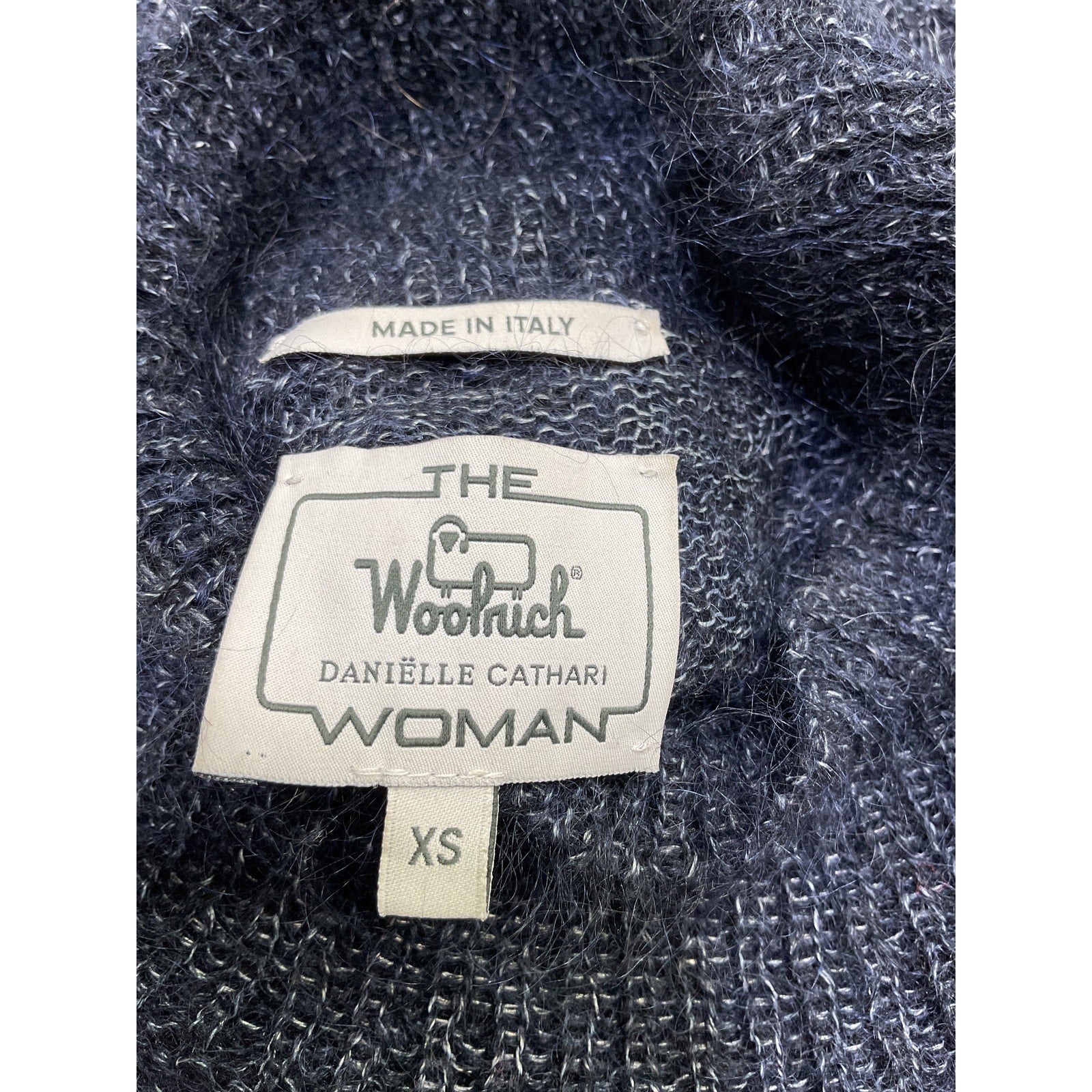 Woolrich See-Through Blue Cashmere  Mohair Wool Blend Knit Top Size XS