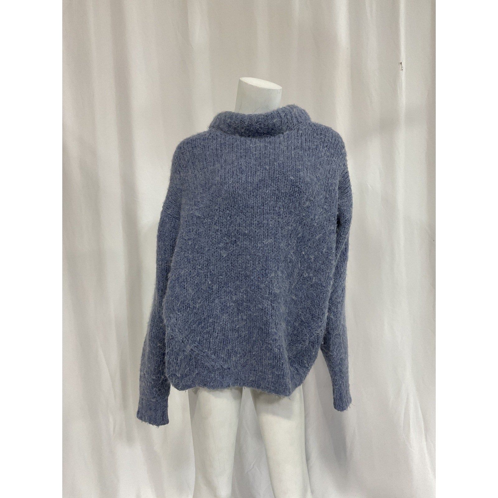 Tibi Blue Cowl Neck Sweater Size M