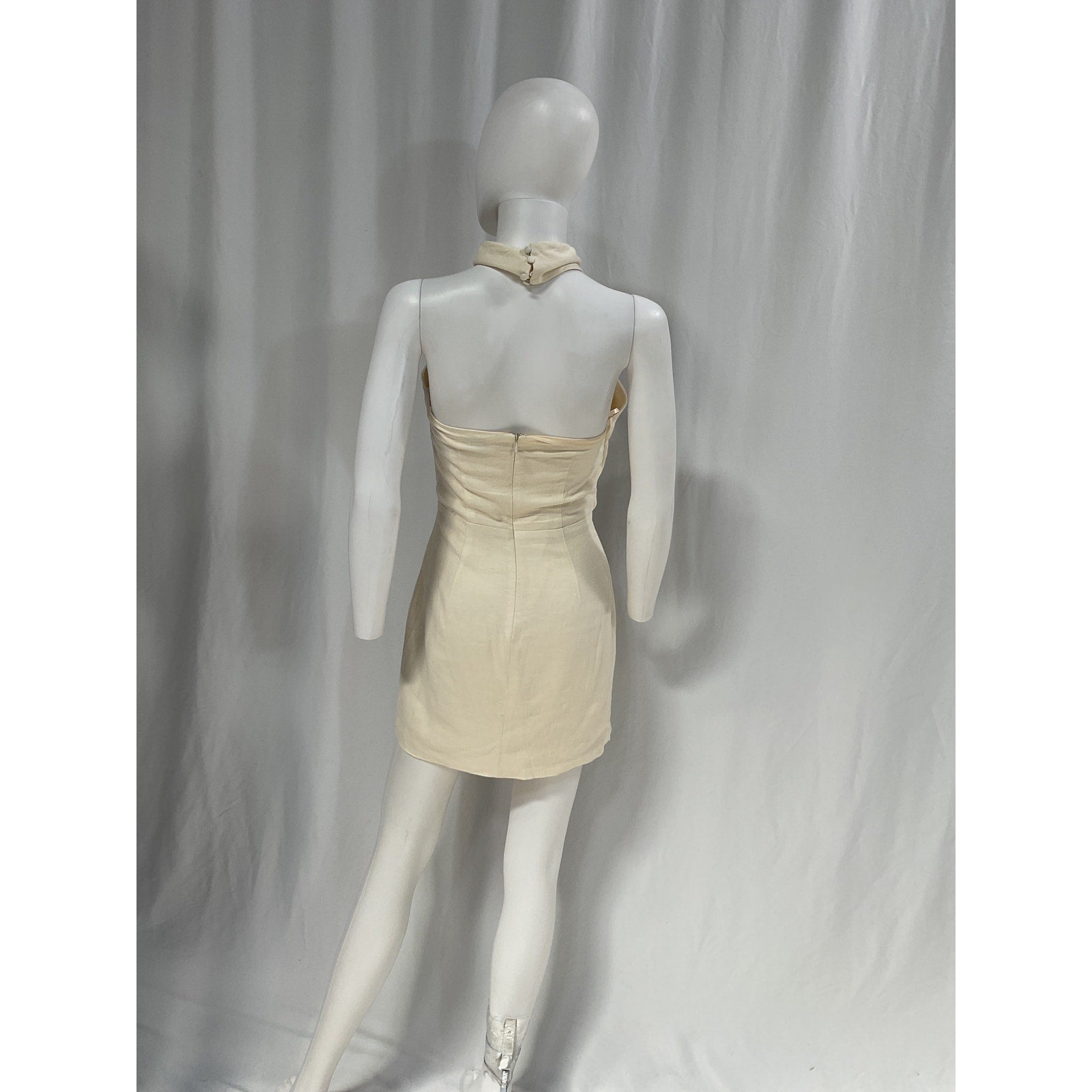 Atoir 'The Selina' White Criscross Halterneck Linen Dress Size XS
