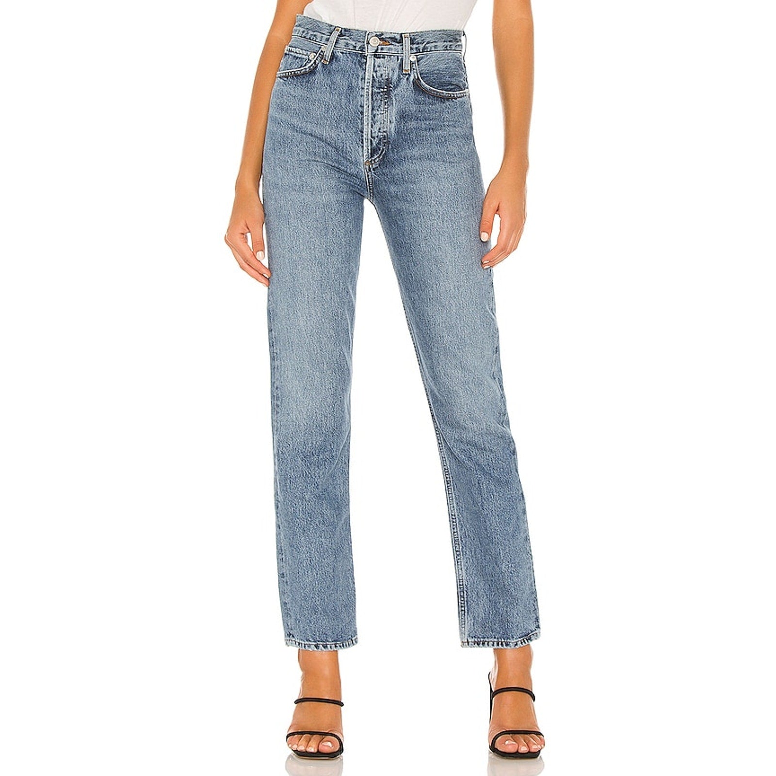 Agolde '90'S' Blue Cotton Pinch Waist Denim Jean Size 23