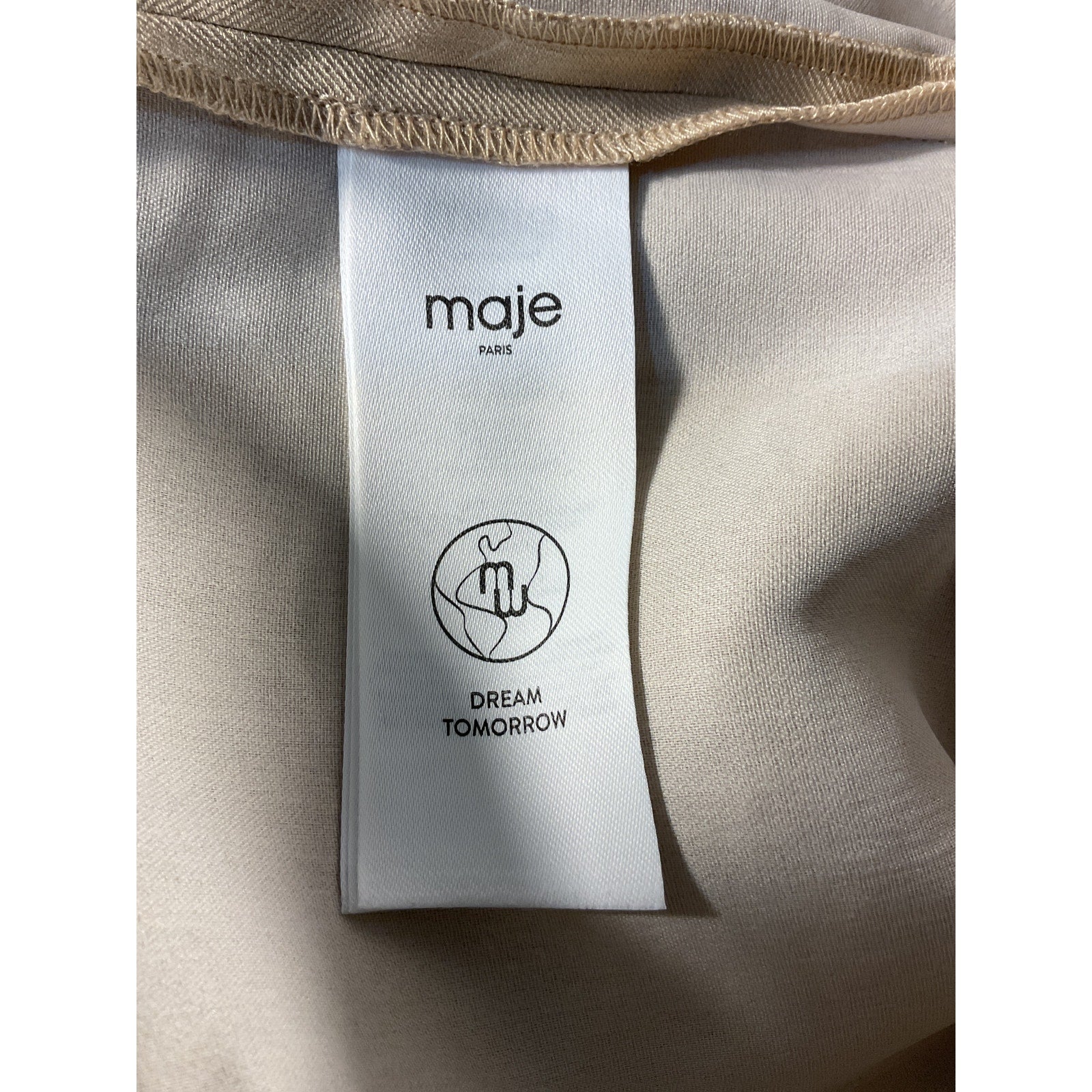 Maje 'Asymmetric' Tan Linen Blend Cargo Shorts Size 1