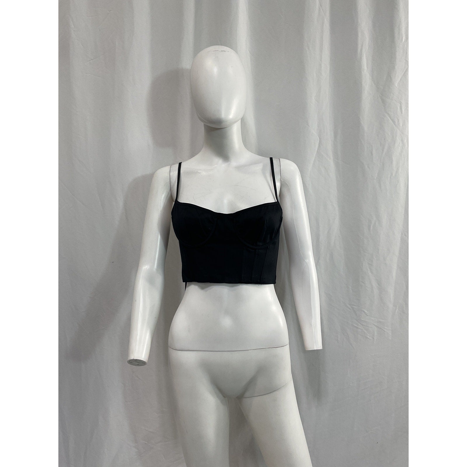 Helsa 'Stretch' Black Cotton Sateen Bustier Size S