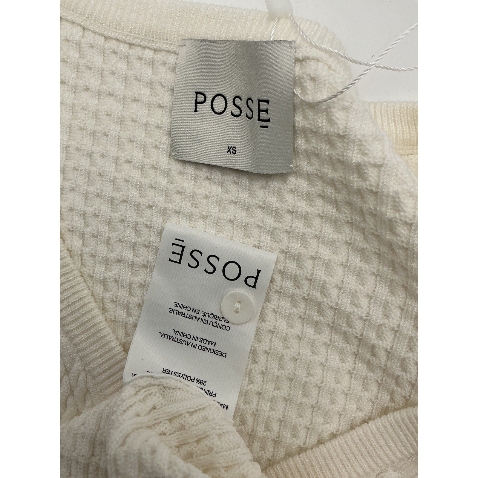 Posse 'Iris' White Viscose Cardigan Size XS