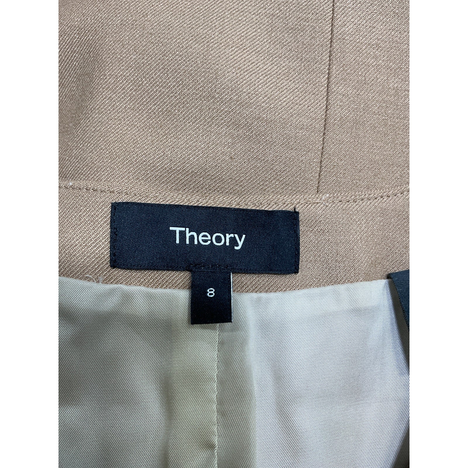 Theory New Beige Wool Waistcoat Vest Size 8