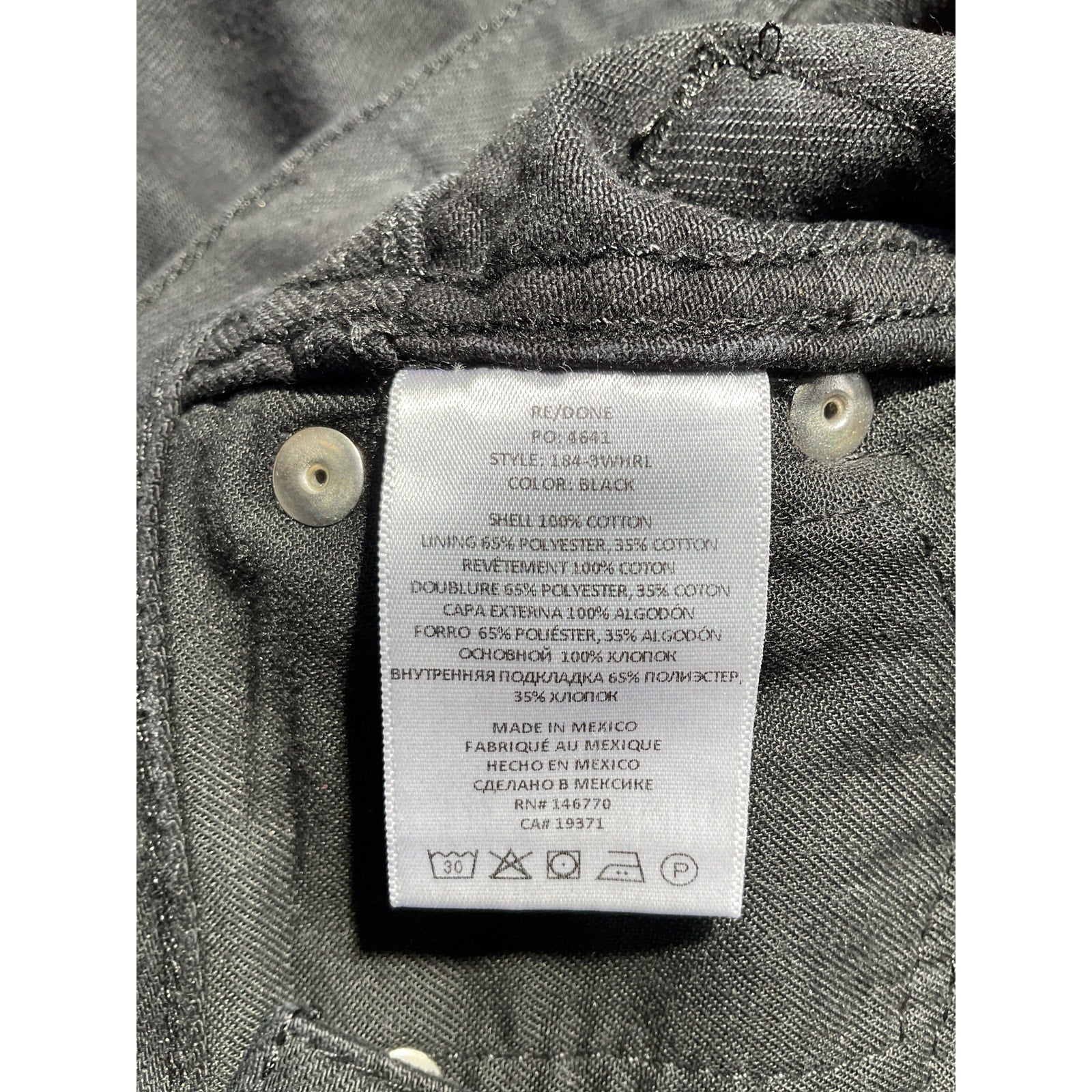 Re/Done '90s' Black High-Rise Loose Denim Jeans Size 25