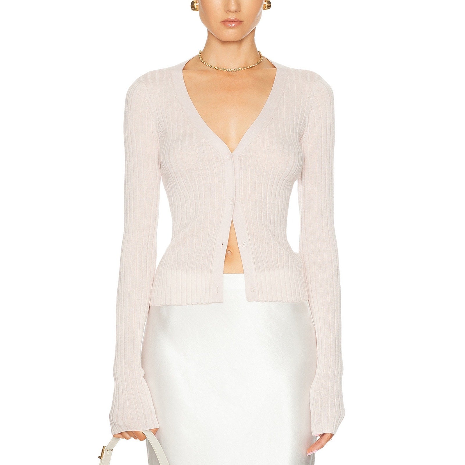 Sablyn 'liliana' White V-Neck Faux Fur Cardigan Size XS