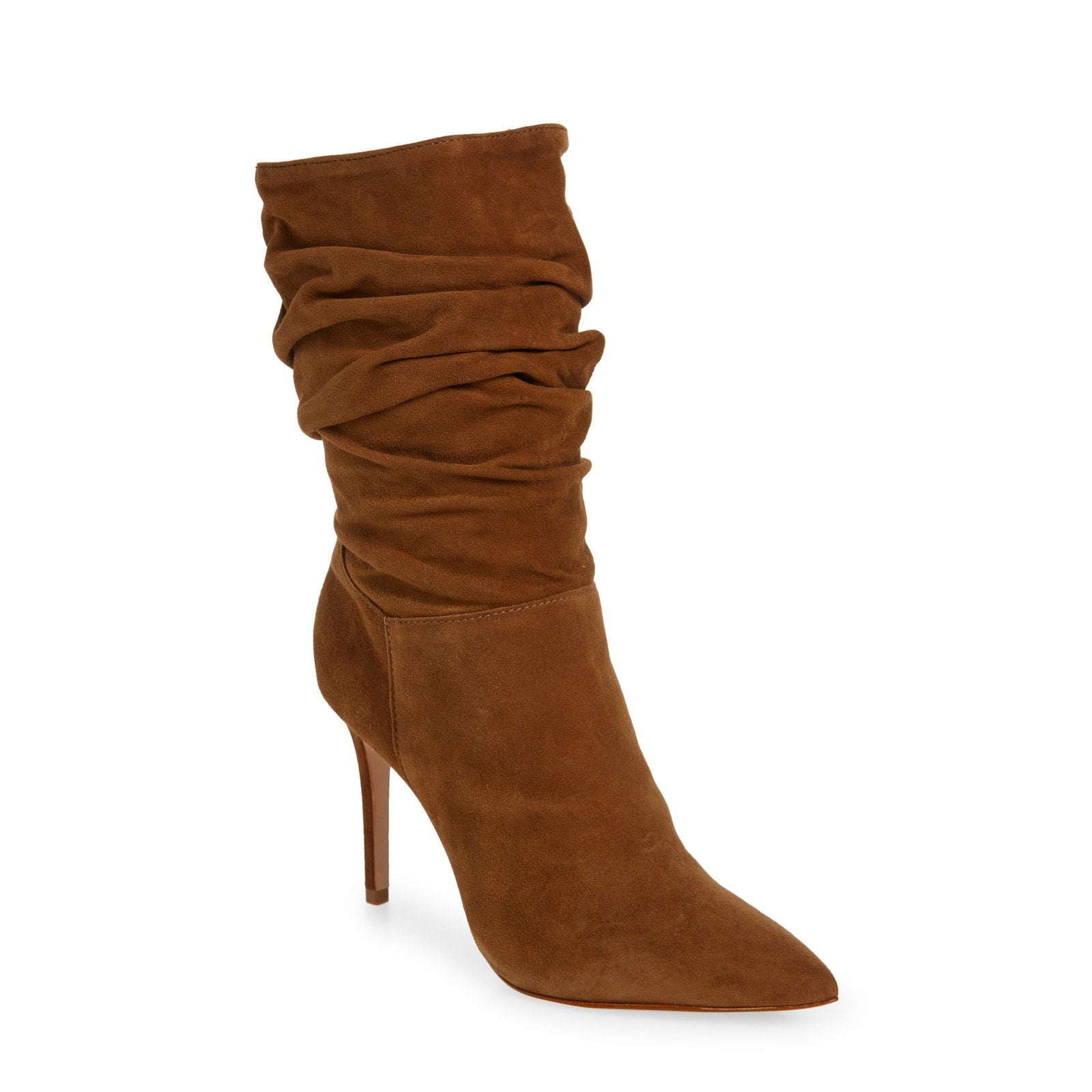 Schutz 'Ashlee' Brown Suede Slouch Pointed Toe Boot Size 9.5
