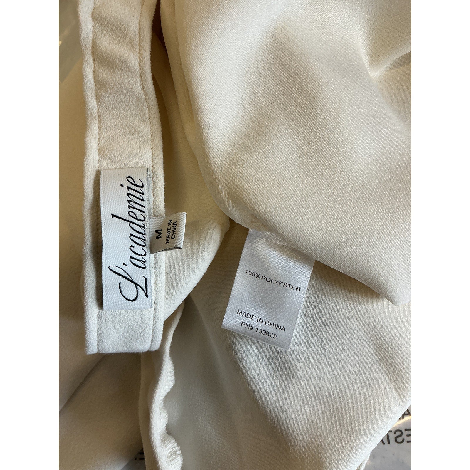 L'Academie 'By Marianna' Ivory Polyester Katia Top Size M