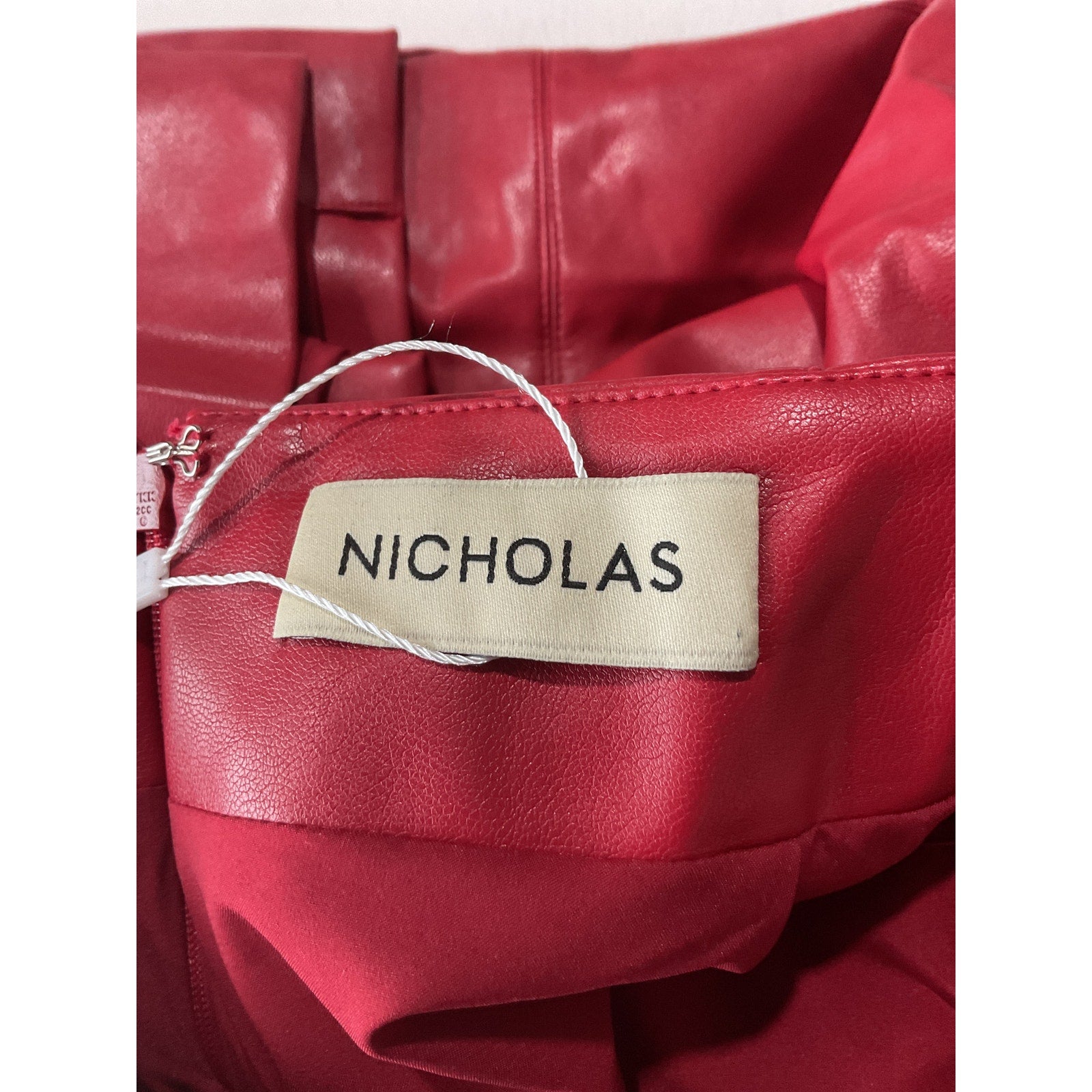 Nicholas 'Enid' Red Polyurethane Maxi Skirt Size 0