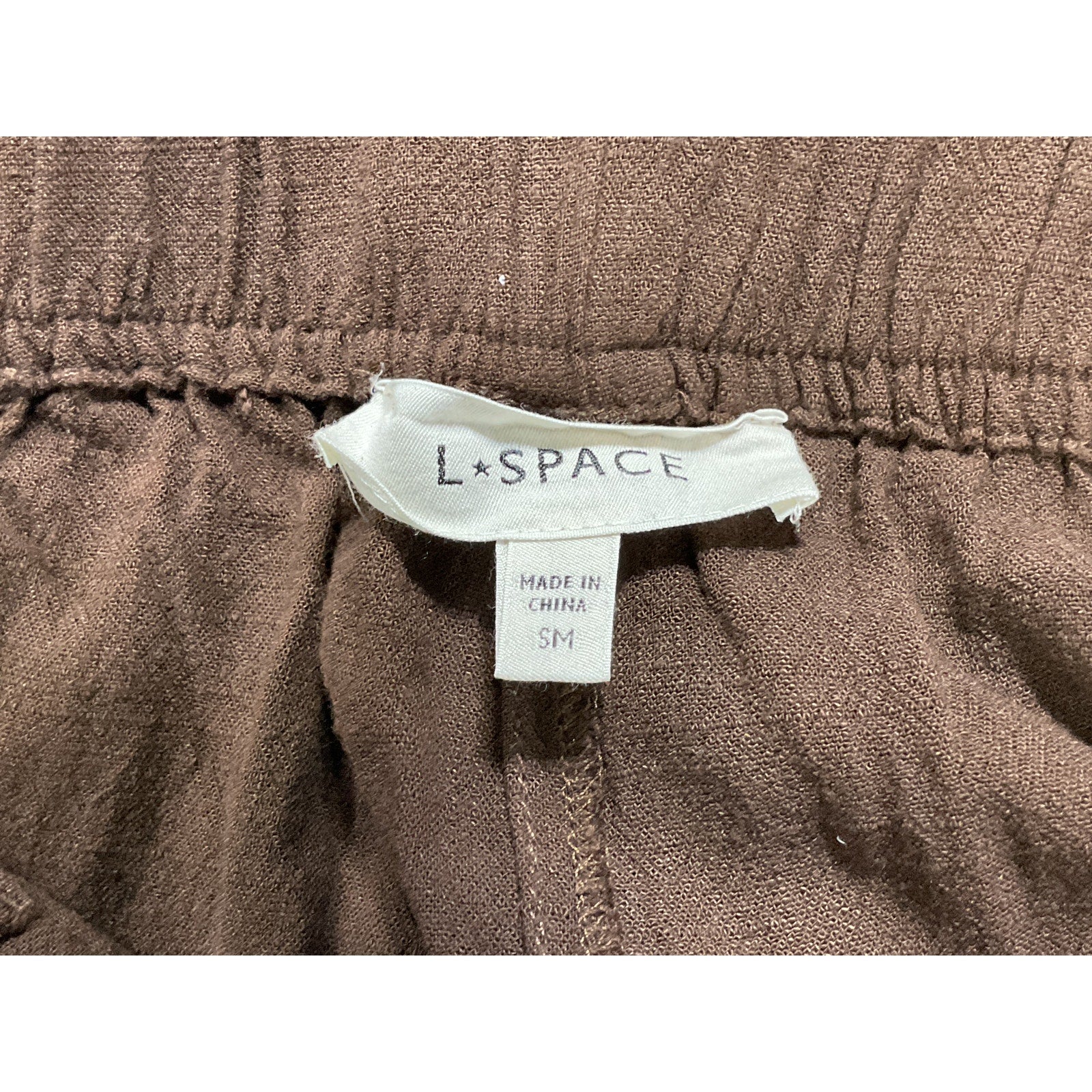 L*Space 'Rhodes' Brown Linen Pant Size S