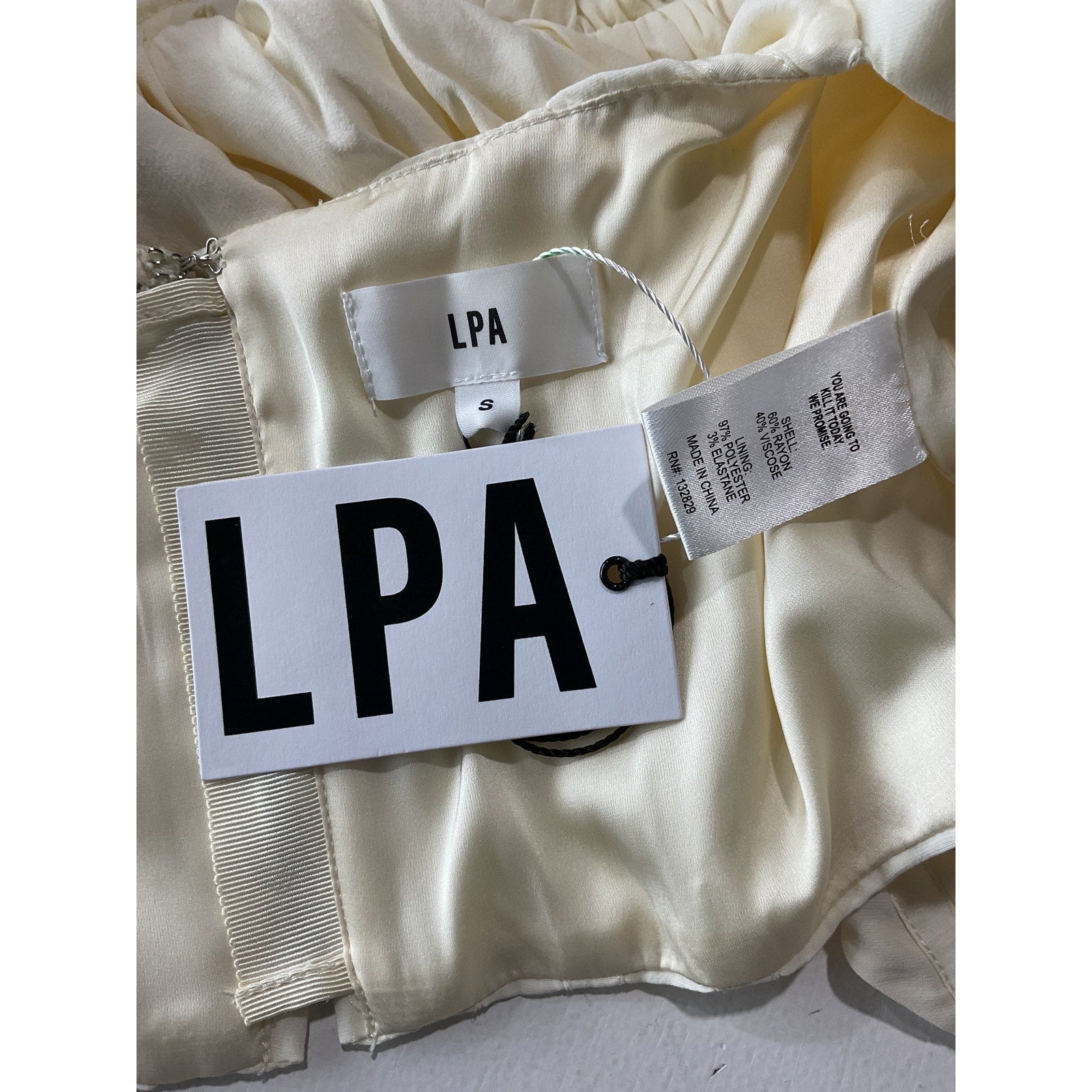 Lpa 'Claudette' White Rayon Top Size S - NWT
