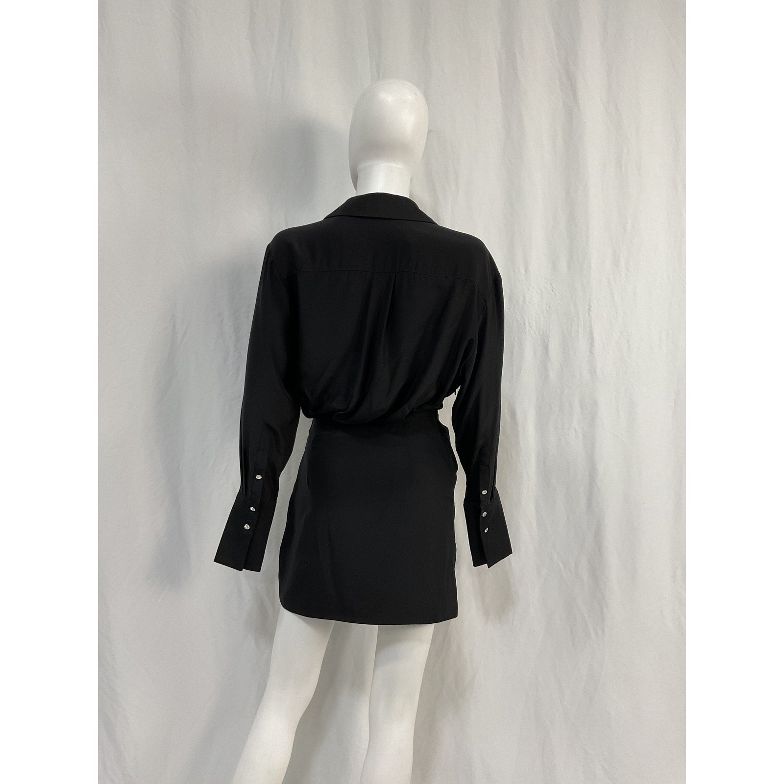 Gauge81 'Naha' Black Silk Mini Dress Size S