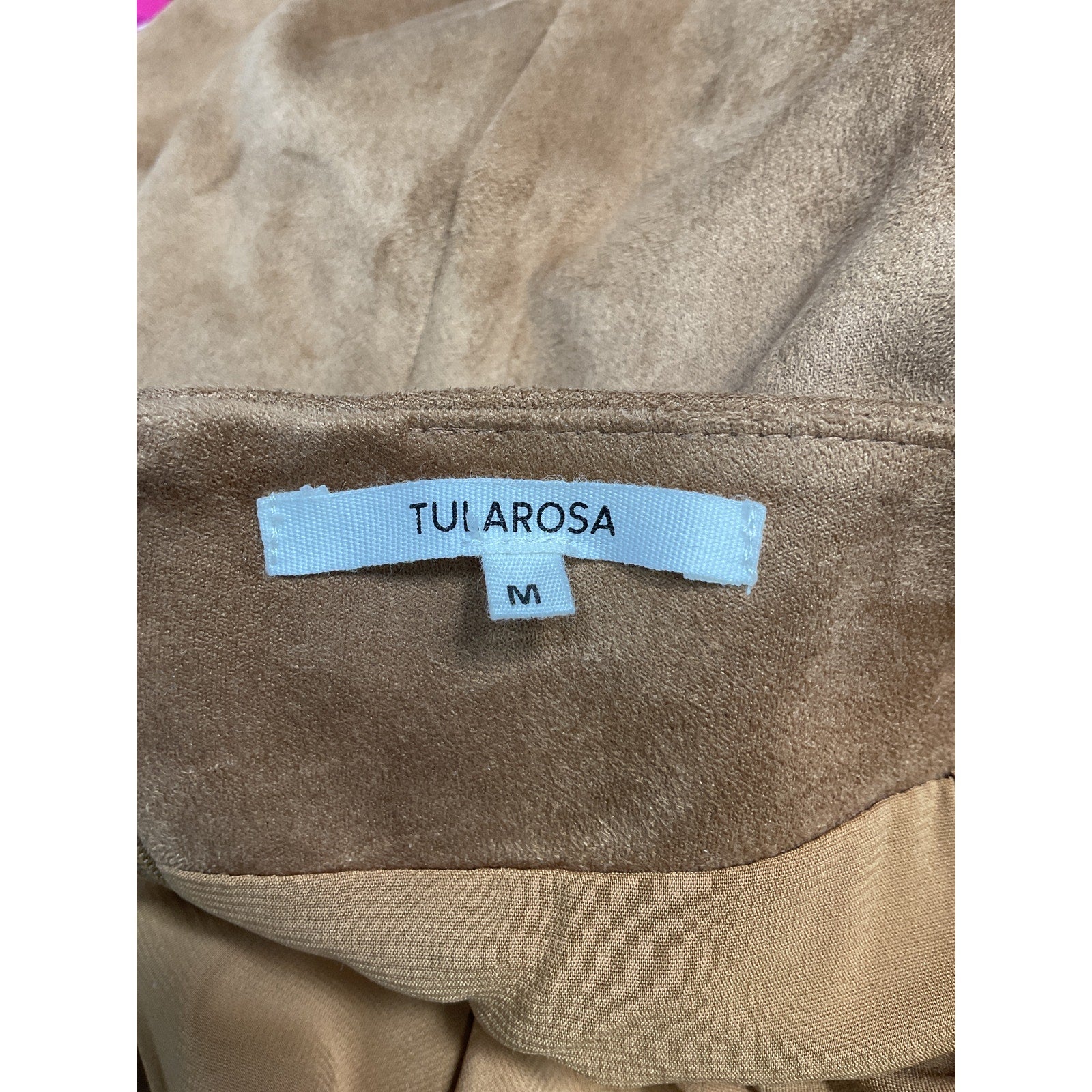 Tularosa 'Ginny' Brown Faux Suede Leather Mini Skirt Size M