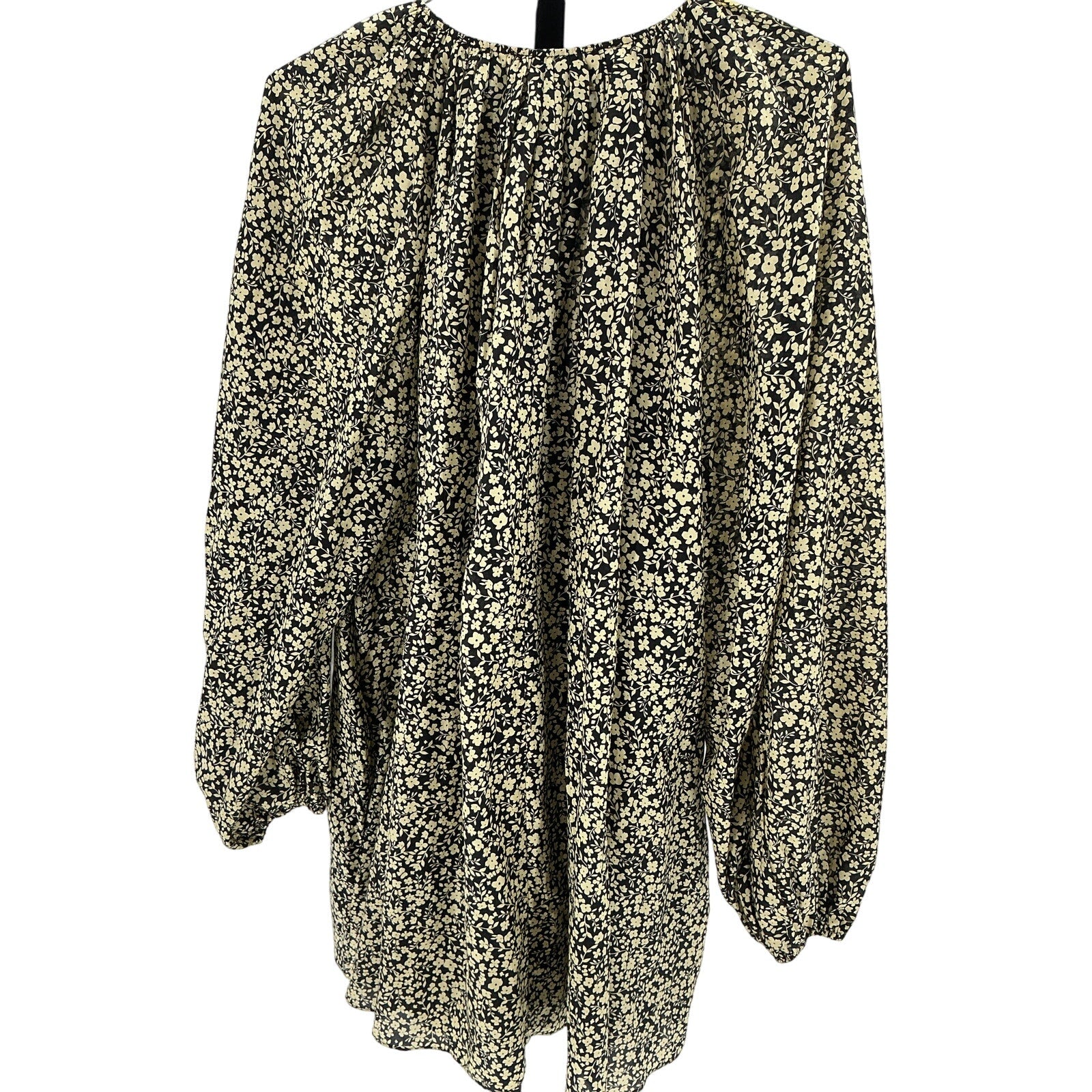 Matteau + Net Sustain Floral-Print Organic Black Cotton And Silk-Blend Mini Dress Size 8