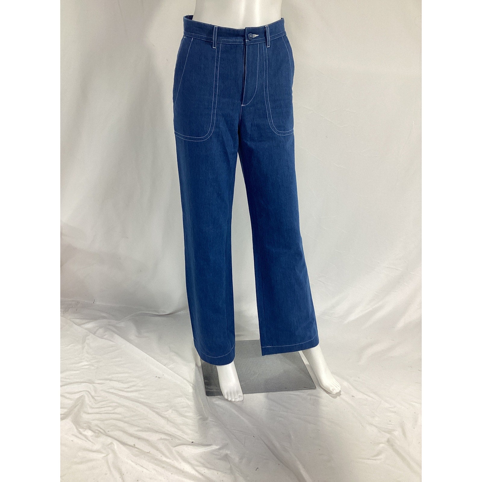 A.P.C. Mid-Rise Blue Wide Leg Denim Jeans Size 26