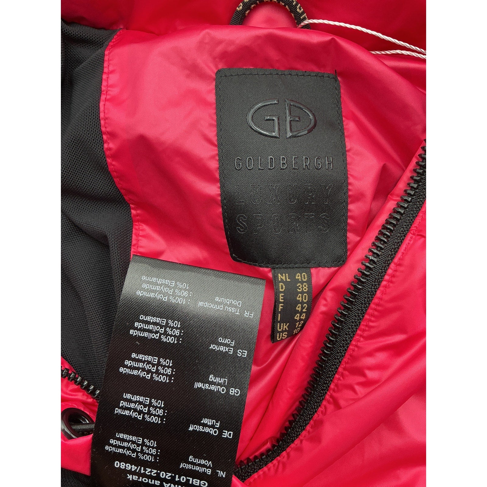 Goldbergh 'Anna' Red Polyamide Half-Zip Anorak Jacket Size 10