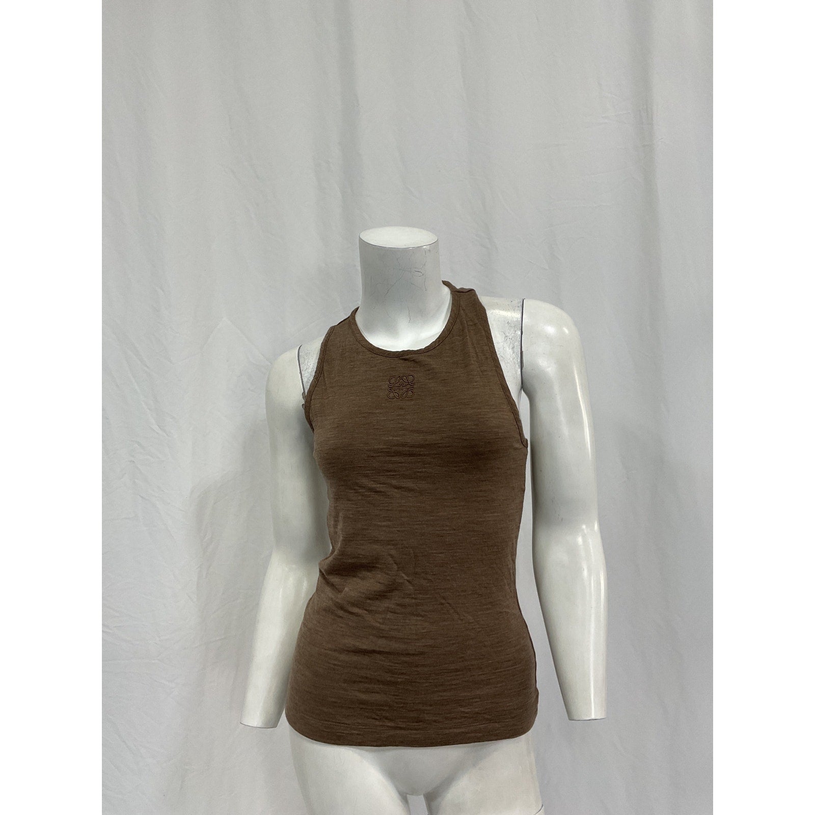Loewe 'Anagram' Brown Wool Tank Top Size S
