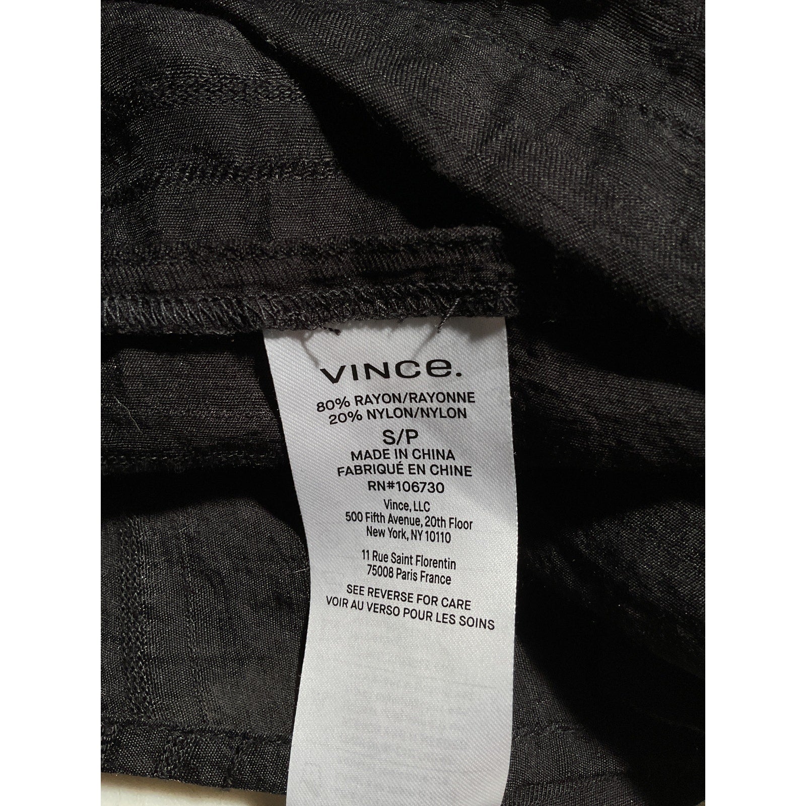 Vince 'Drapey' Black Stripe Band Collar Button-Up Shirt Size S