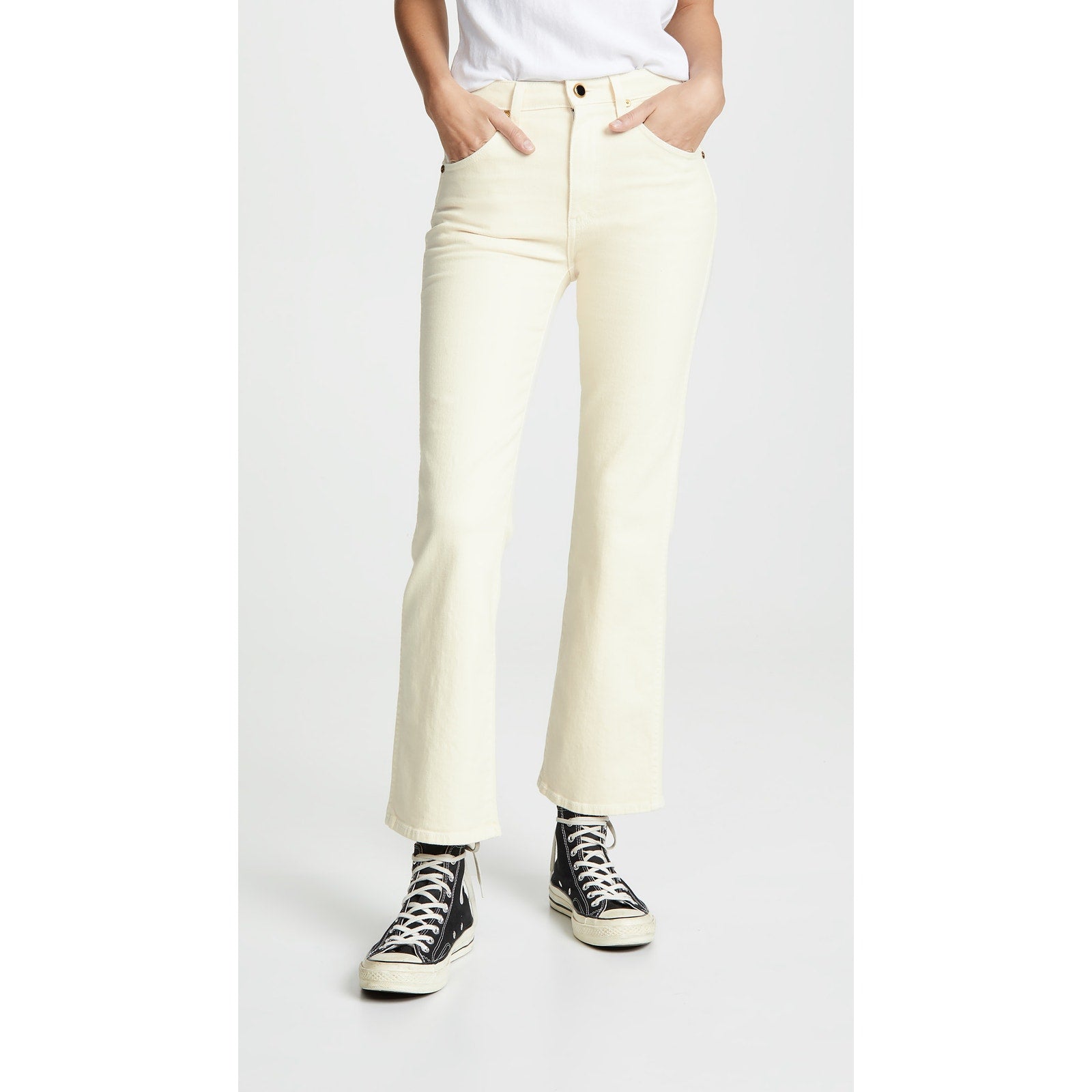 Khaite 'Vivian' White Bootcut Flare Denim Jeans Size 23