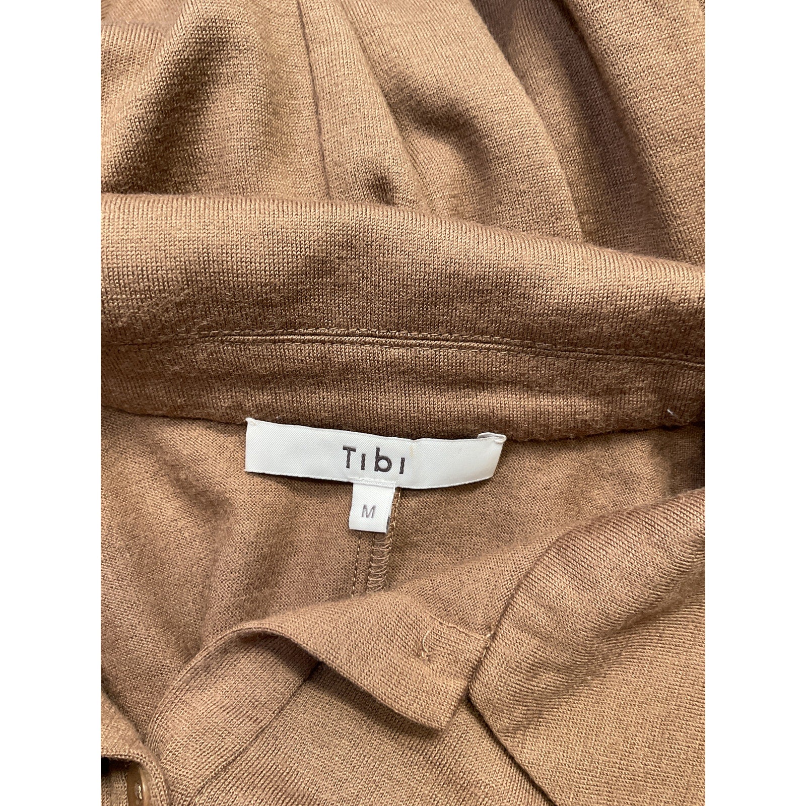 Tibi Wool Jersey Polo Brown Wool Shirt Dress Size M