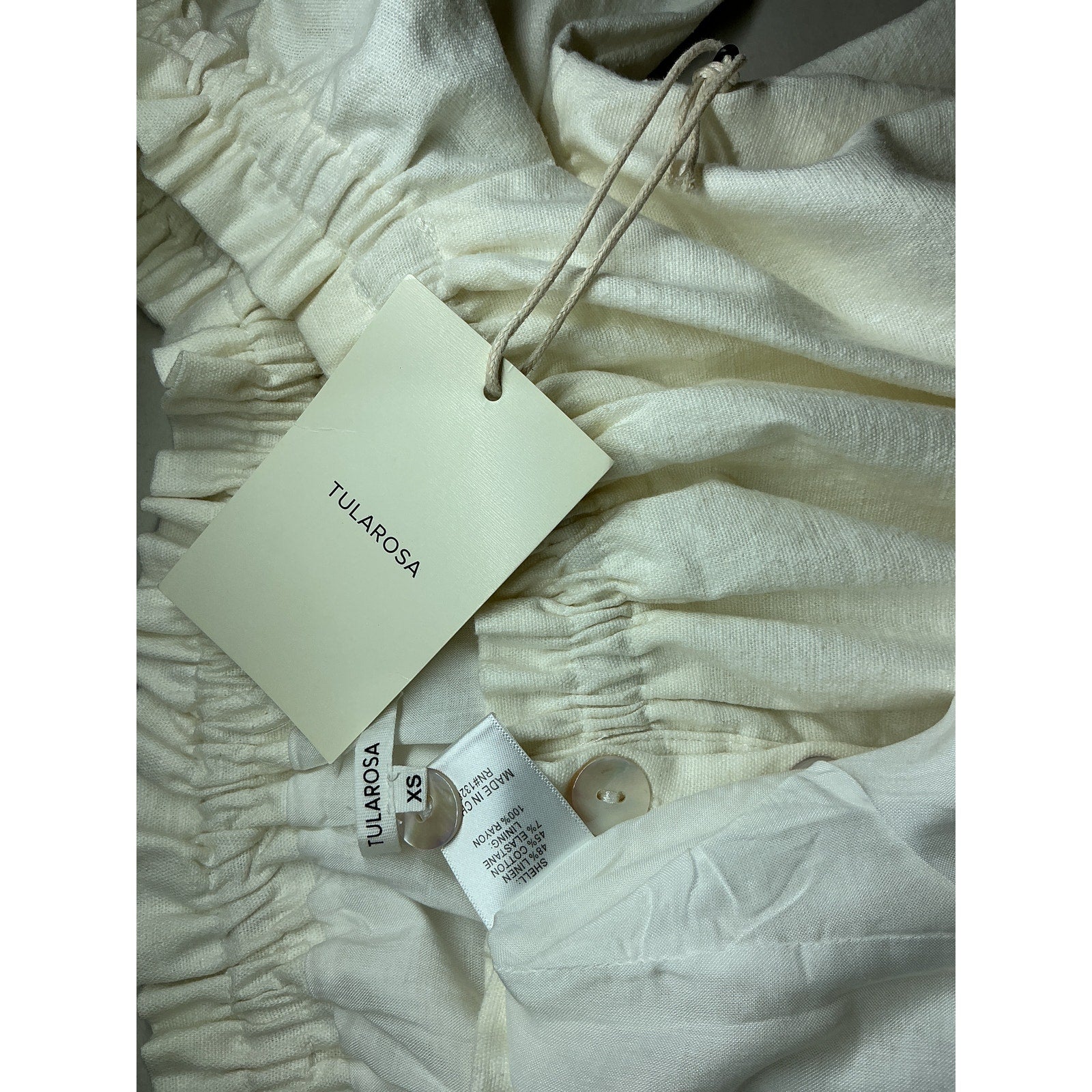 Tularosa 'Kami' White Linen Midi Dress Size XS - NWT