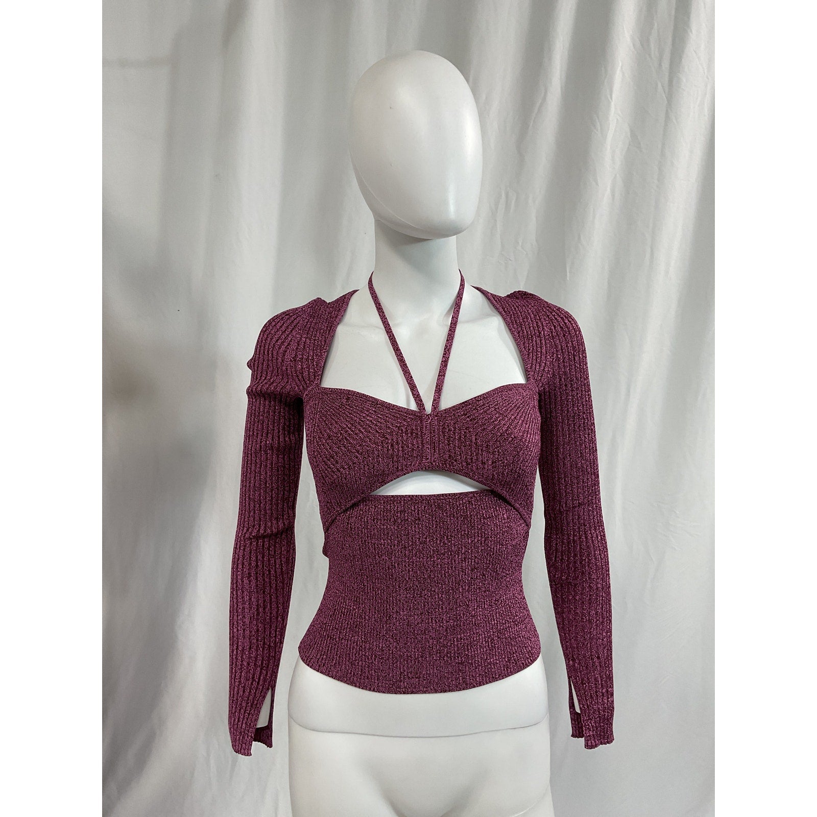 Simkhai 'Alexia' Pink Marled Halterneck Tie Top Size XS