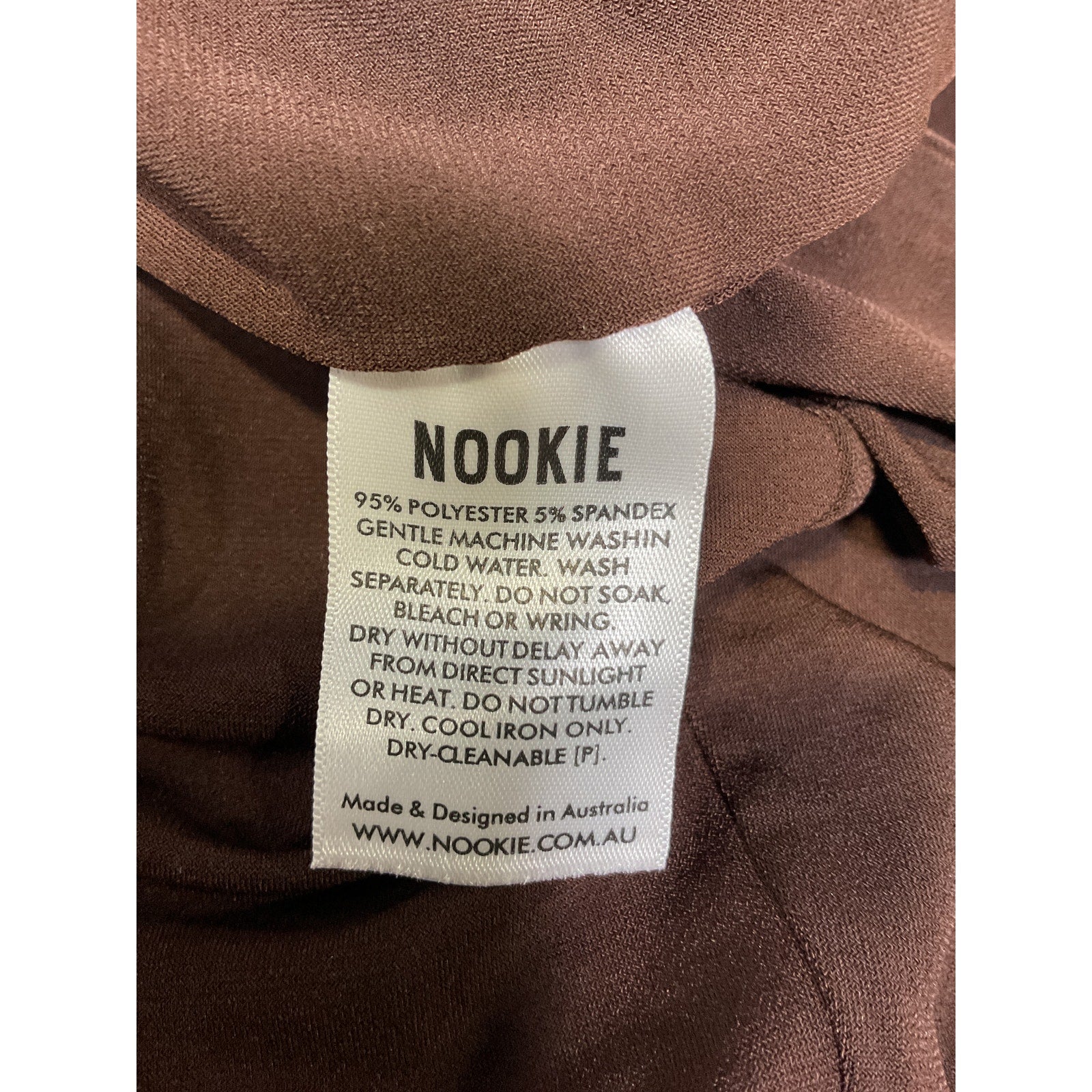 Nookie 'Aria' Brown Crepe One Shoulder Gown Size XS
