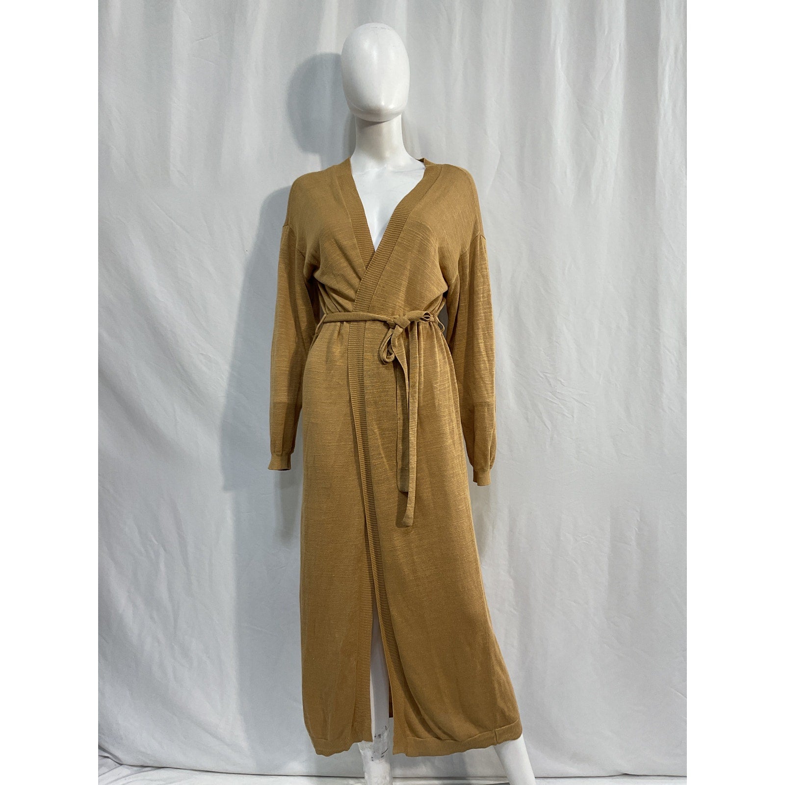 L*Space 'Azores' Tan Linen Duster Cardigan Size XS