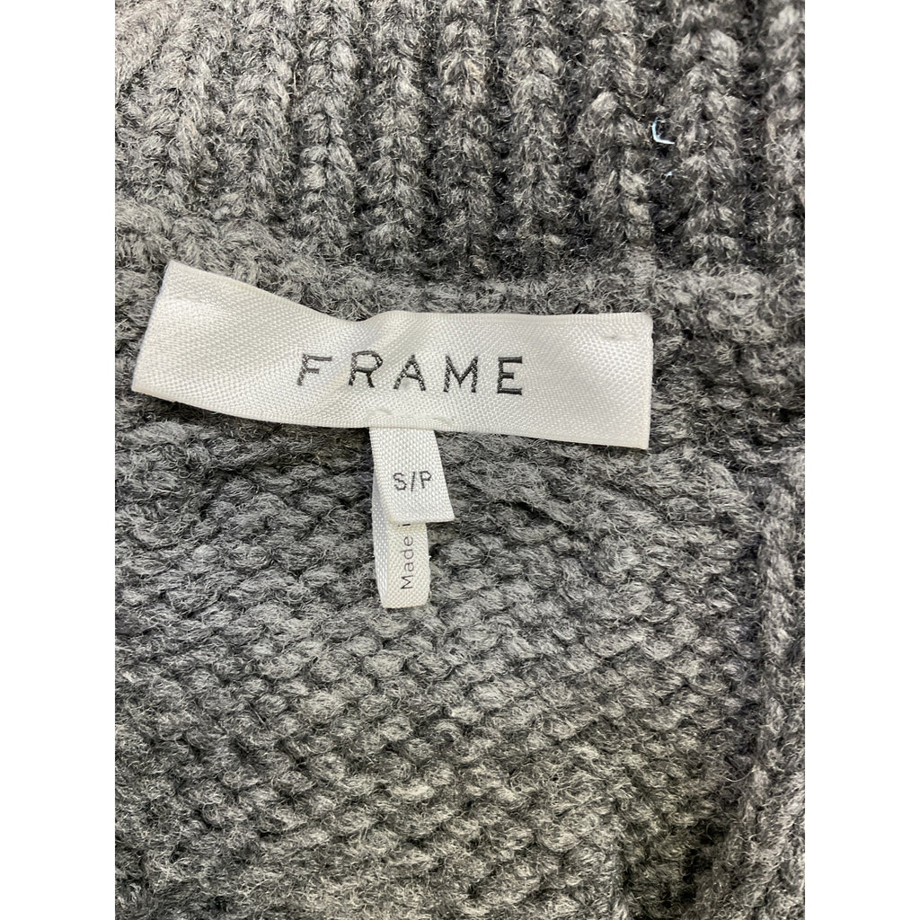 Frame 'Cableknit' Grey Merino Wool Sleeveless Sweater Vest Size S