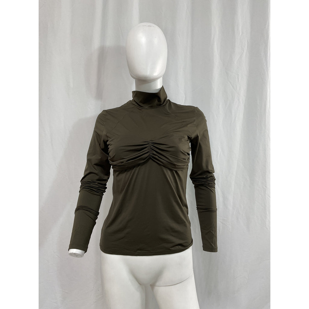 Goldsign 'Zora' Green Long Sleeve Turtleneck Top Size M