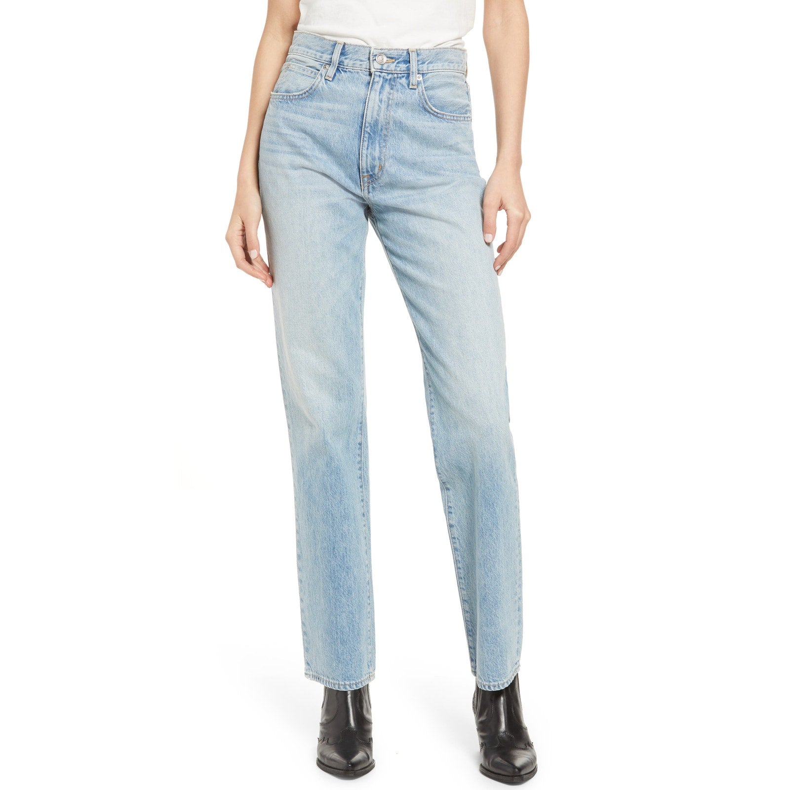 Slvrlake 'London' Blue High Waist Straight Leg Denim Jeans Size 27